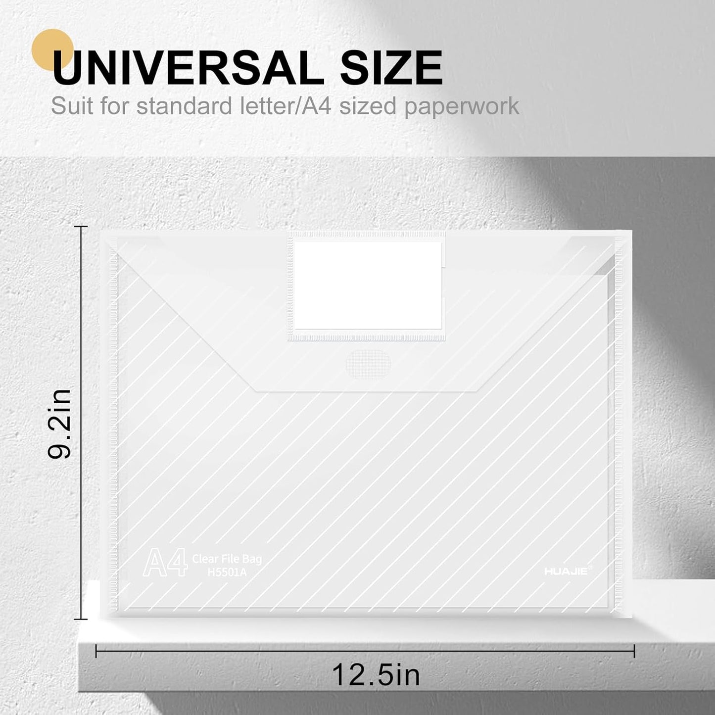 100 Pack, Clear Plastic Envelopes File Folders, HeavyDuty Document Holder with Label Pockets for Letter and A4 Size, Document Folder for School Home Work Office Organizer (100)