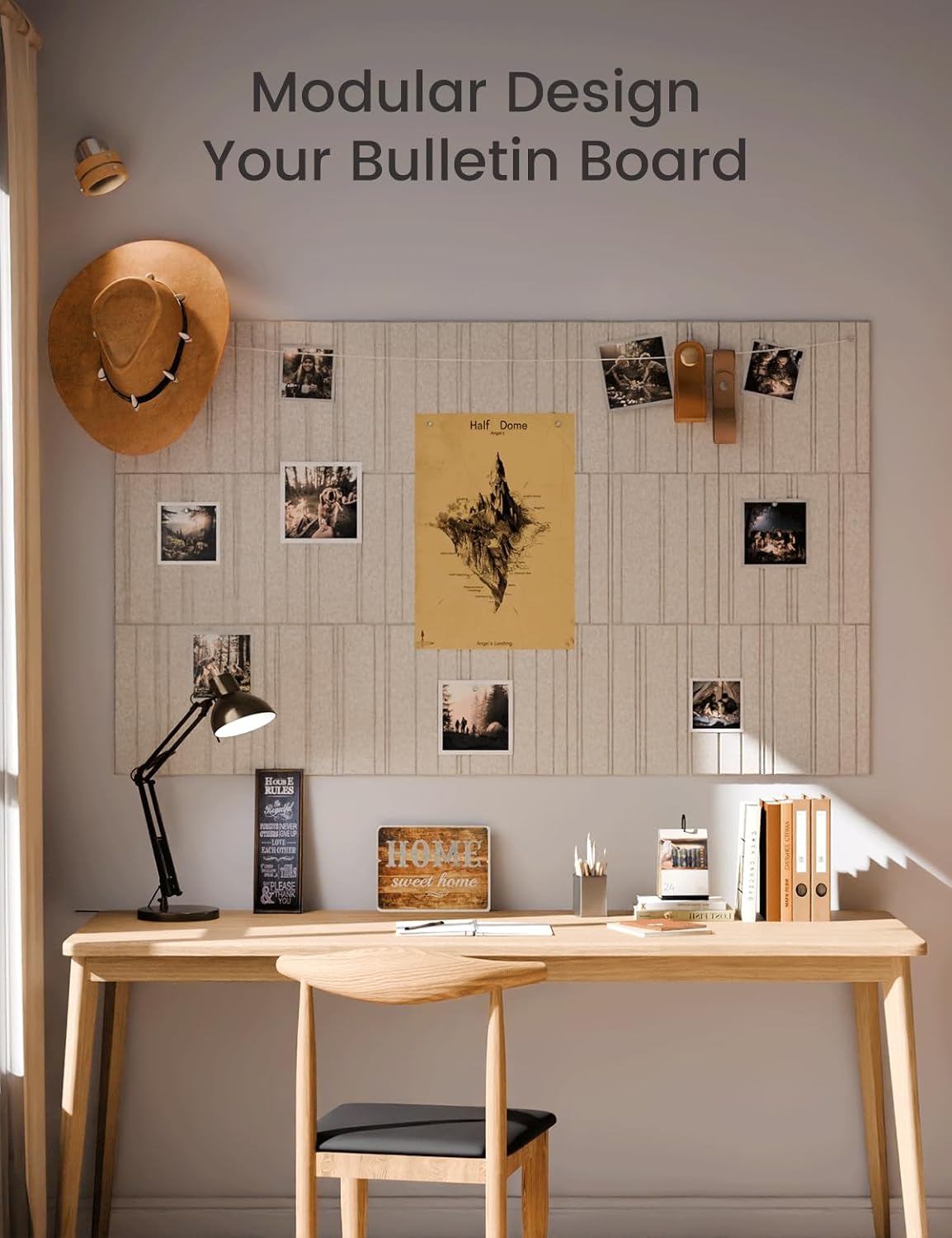 Fluxynara Cork Board Alternative: Large 48" x 36" Felt Bulletin Board Wall Panels with 70 Safe Removable Adhesive Tabs - 12 Pack for Home, Office & Classroom Vision Board - Oatmeal