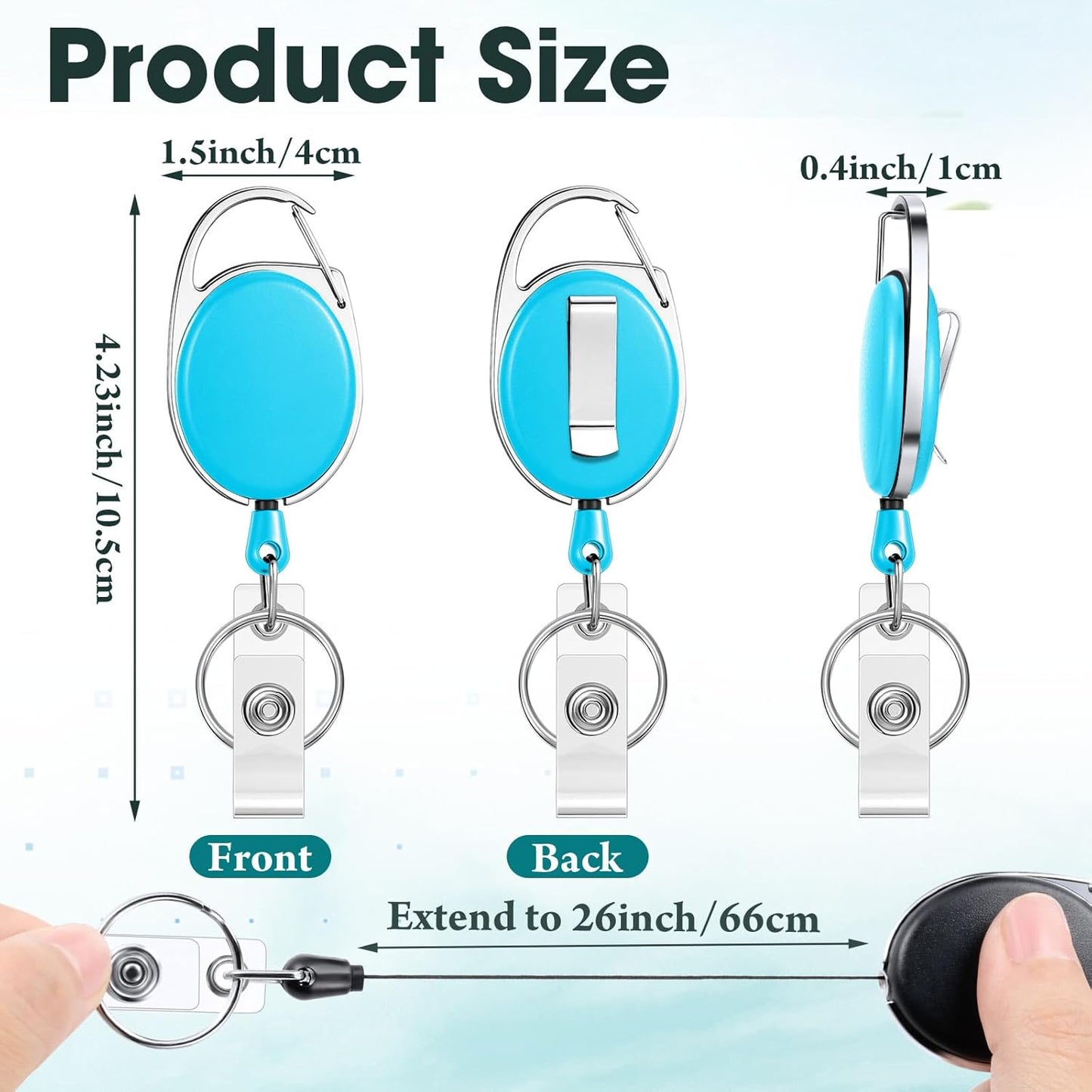 Laumoi 80 Packs Retractable ID Badge Holder Name ID Badge Reel Clips Keychain with Belt Clip and Key Ring for Office Worker Doctor Nurse Employee (Fresh Color)