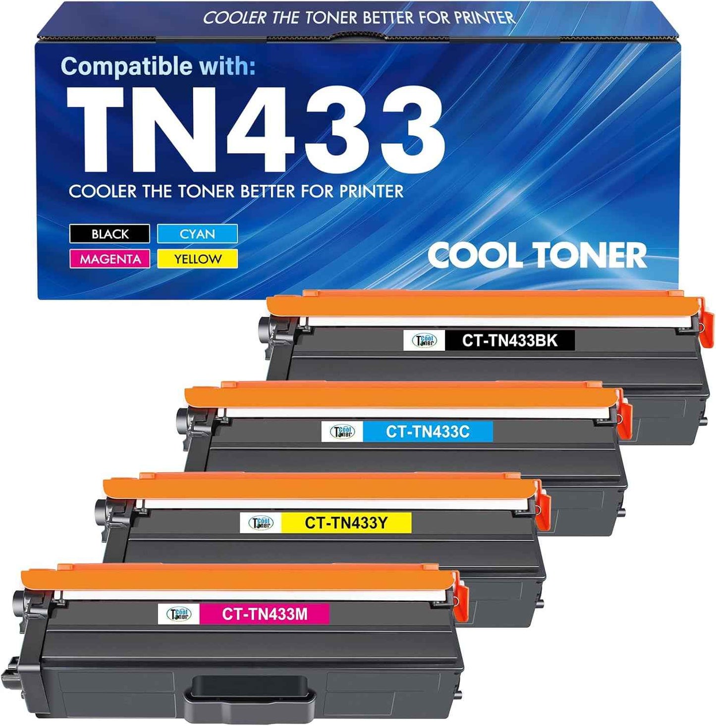 TN433 Toner Cartridge Set TN-433 TN431 MFC-l8900Cdw HL-L8360Cdw Replacement for Brother TN433 TN 433 TN-431 for Brother MFC l8900Cdw HL-L8260Cdw MFC-L8610Cdw HL-L8360Cdwt Printer Ink