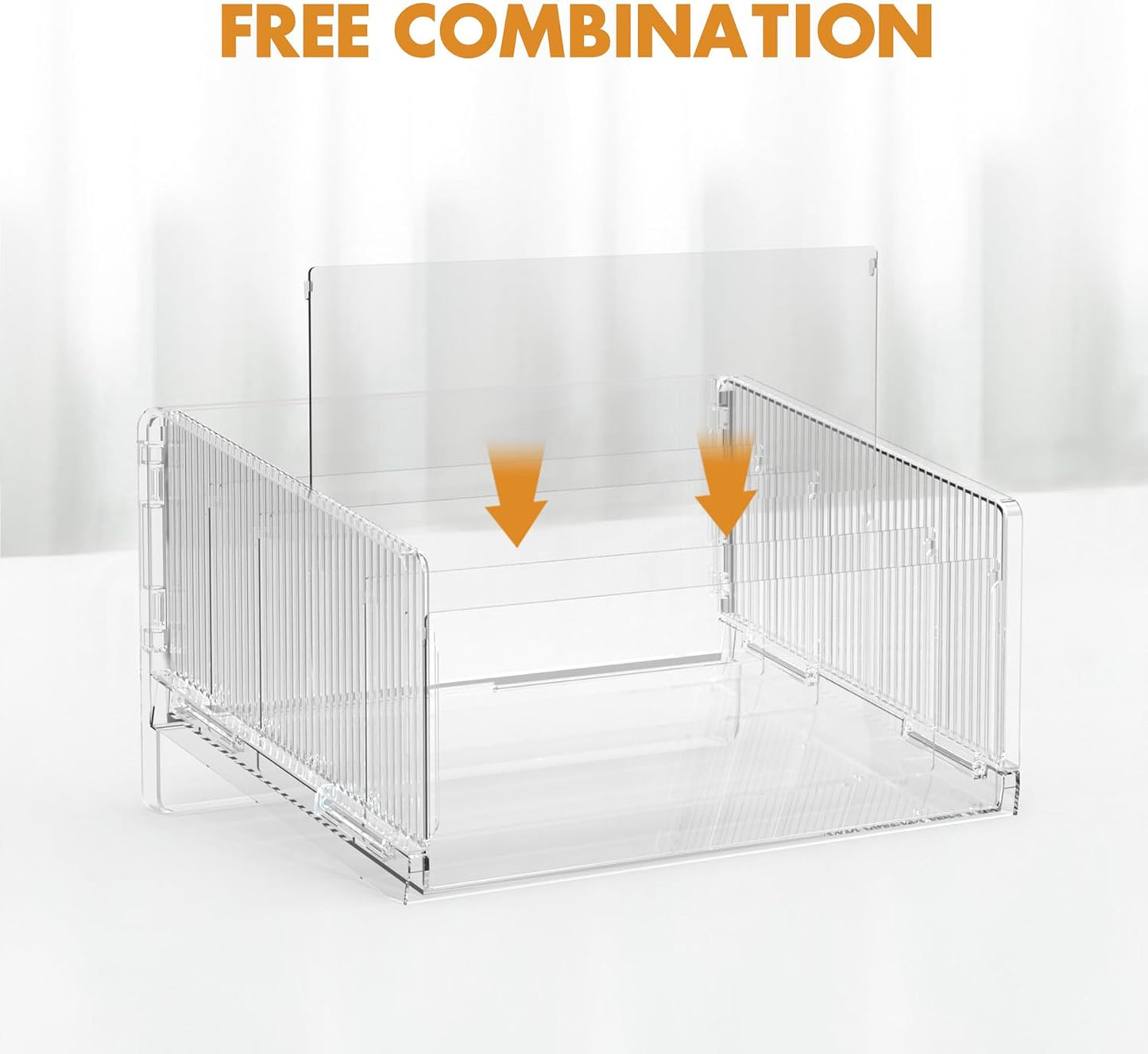 File Sorter Organizer, 5 Sections Acrylic Letter Tray for Desk, Mail Organizer Letter Holder for Envelopes, Mail, Electronics 1Pack