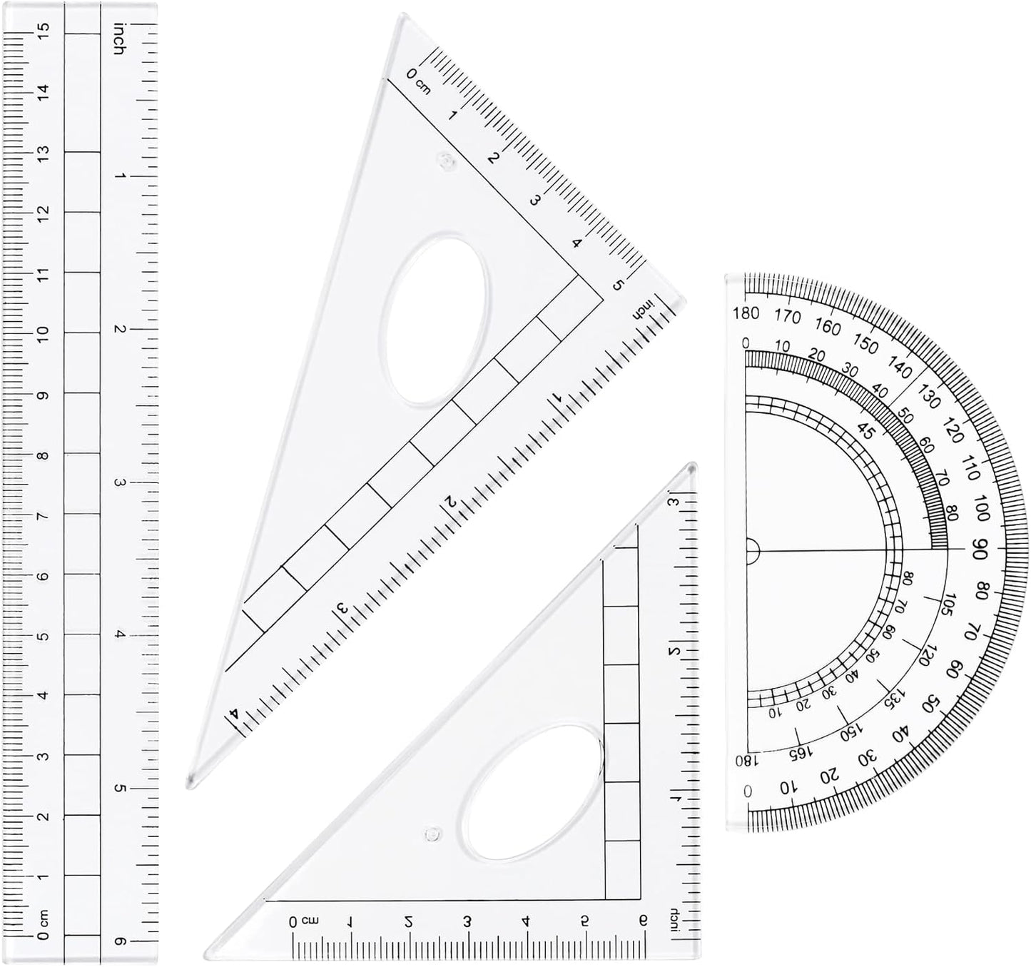 Math Geometry Kit Sets 10 Piece Student Supplies with Shatterproof Storage Box,Includes Rulers,Protractor,Compass,Eraser,Pencil Sharpener,Lead Refills,Pencil,for Drafting and Drawings（Orange）