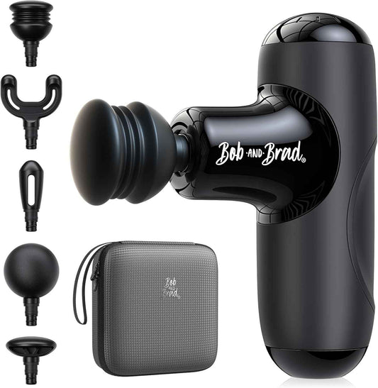 BOB AND BRAD Q2 Mini Massage Gun, Pocket-Sized Deep Tissue Massager Gun, Portable Percussion Muscle Massager Gun, Ultra Small & Quiet Muscle Massage Gun for Muscle Recovery with Carry Case