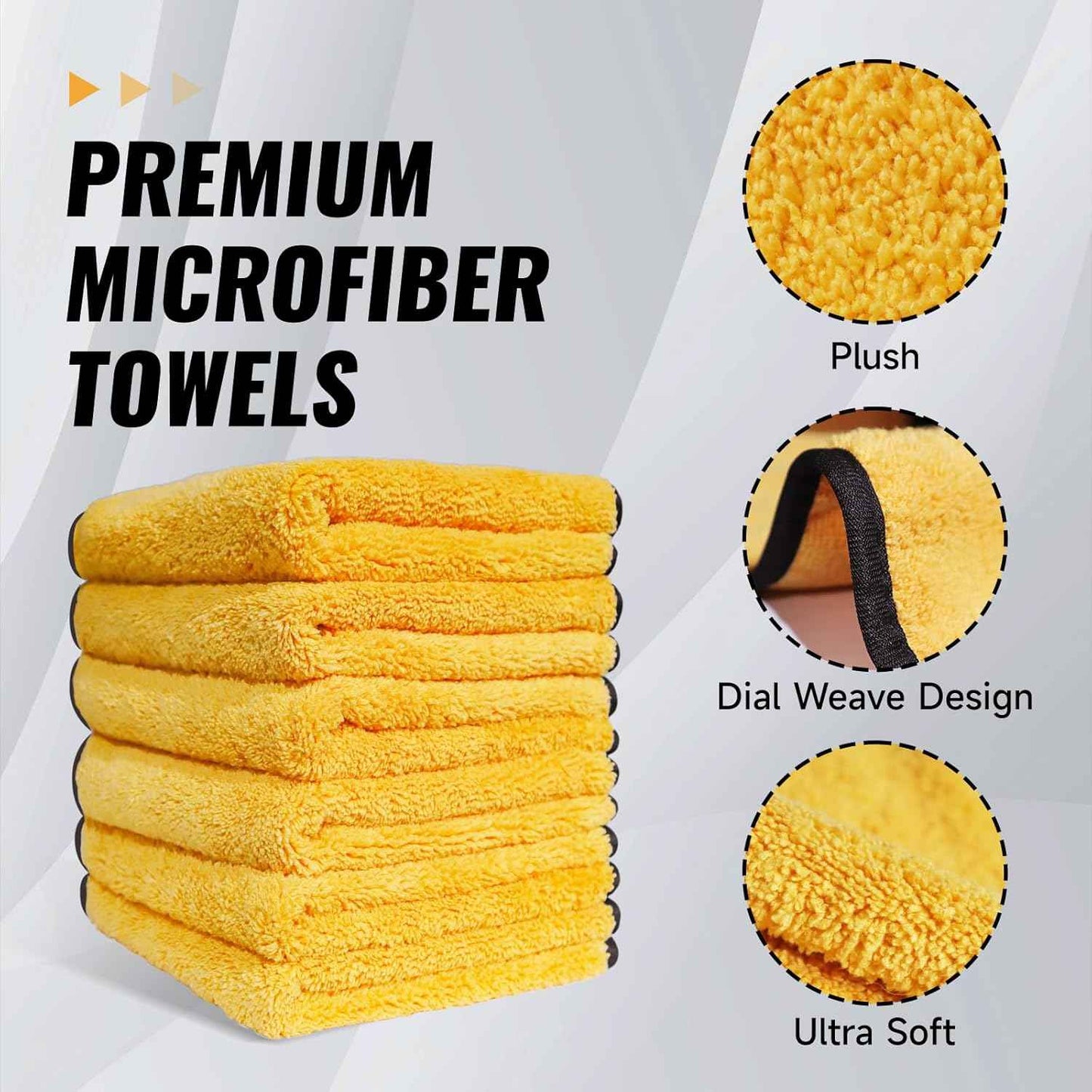 MRD's Home 3 Pack Microfiber Towels for Cars,16inch*14inch-420GSM Premium Microfiber Cleaning Cloth Car Drying Towel,Safe for Car Wash Scratch Free Strong Water Absorption