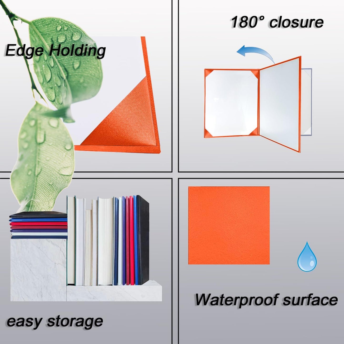 Diploma Cover 8.5x11 Inch, Graduation Certificate Holder - Elegant Faux Leather Folder for Graduation, Wedding Officiant,Orange-1 Pack