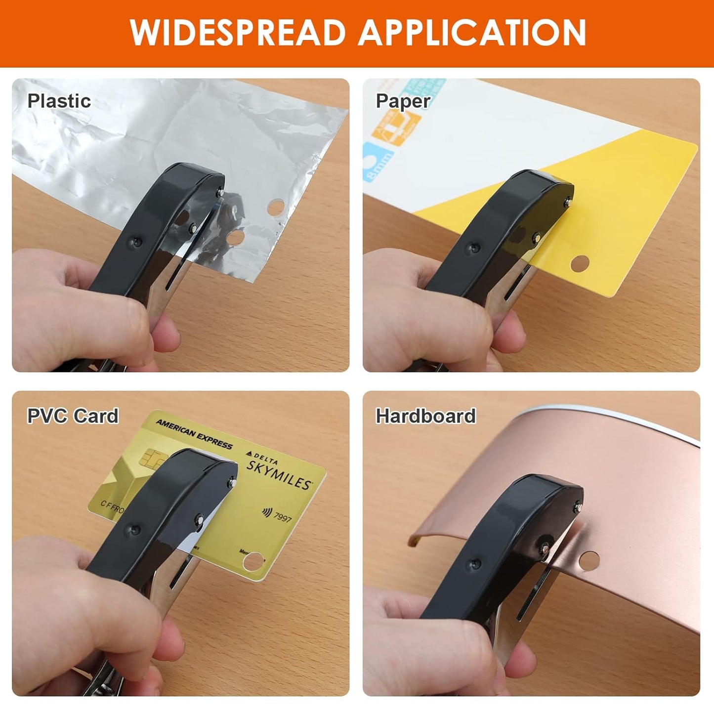 Hole Punch 3/8 inch-10mm Single Hole Punch,Heavy Duty Hole Puncher Single,Paper Punch Portable Hand Held Long Hole Puncher for Paper Cards Plastic Cardboard