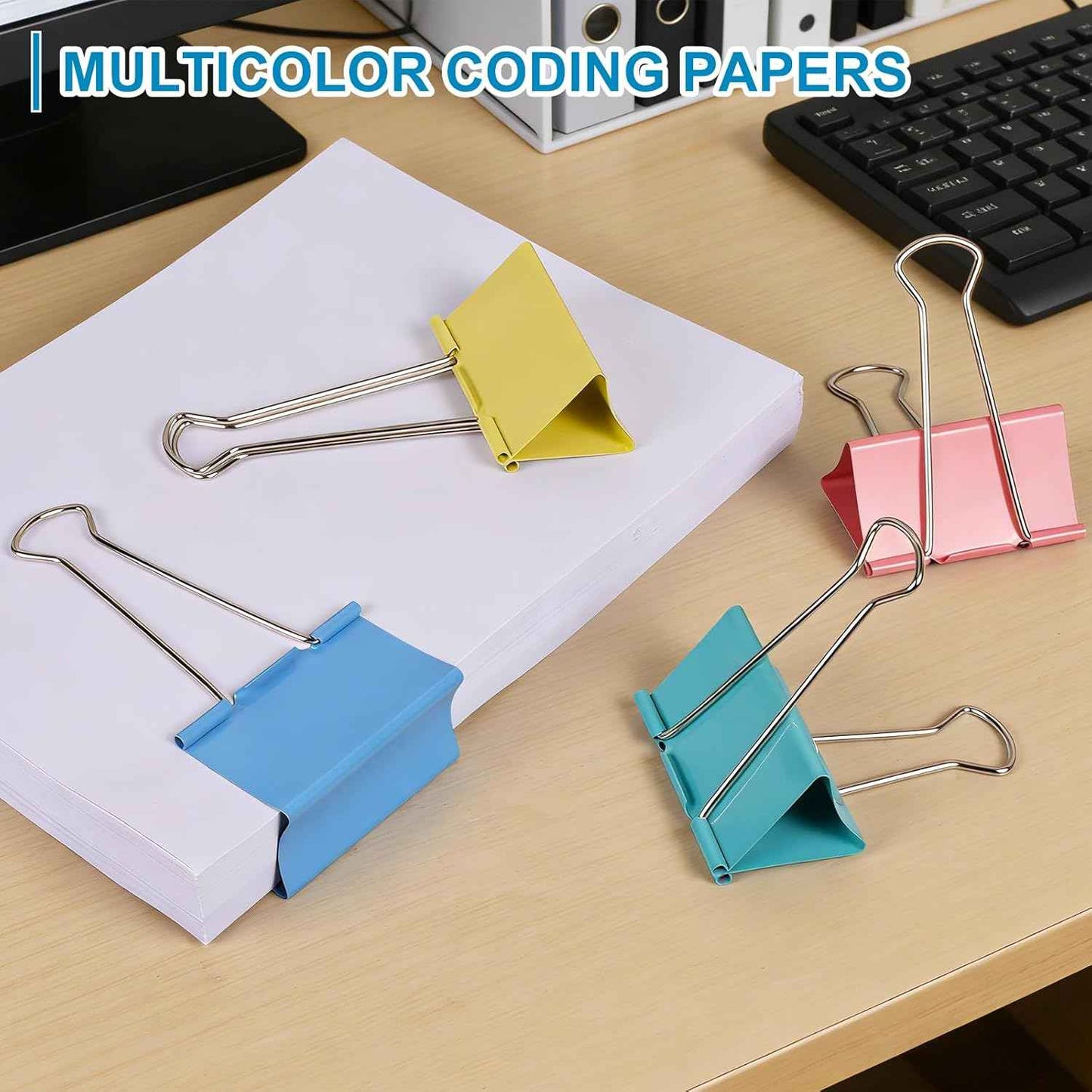 Ufmarine Jumbo Binder Clips 3 inch (16 Pcs), Extra Large Binder Clips Giant for Office