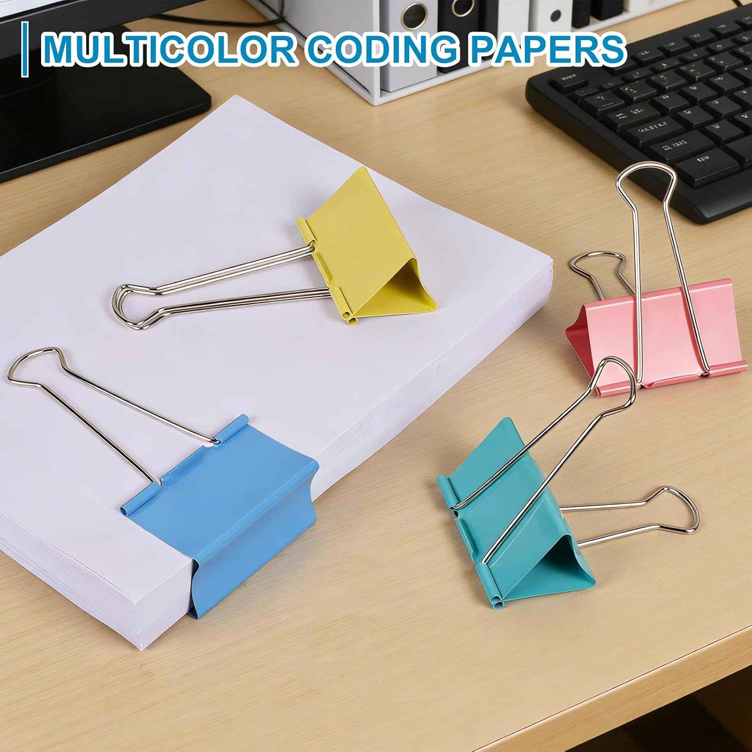 Ufmarine Jumbo Binder Clips 3 inch (16 Pcs), Extra Large Binder Clips Giant for Office