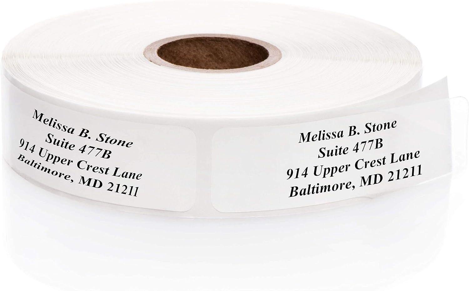 Clear Personalized Return Address Labels Without Dispenser - Roll of 250 Custom See Through Transparent Stickers - Lumora Desk