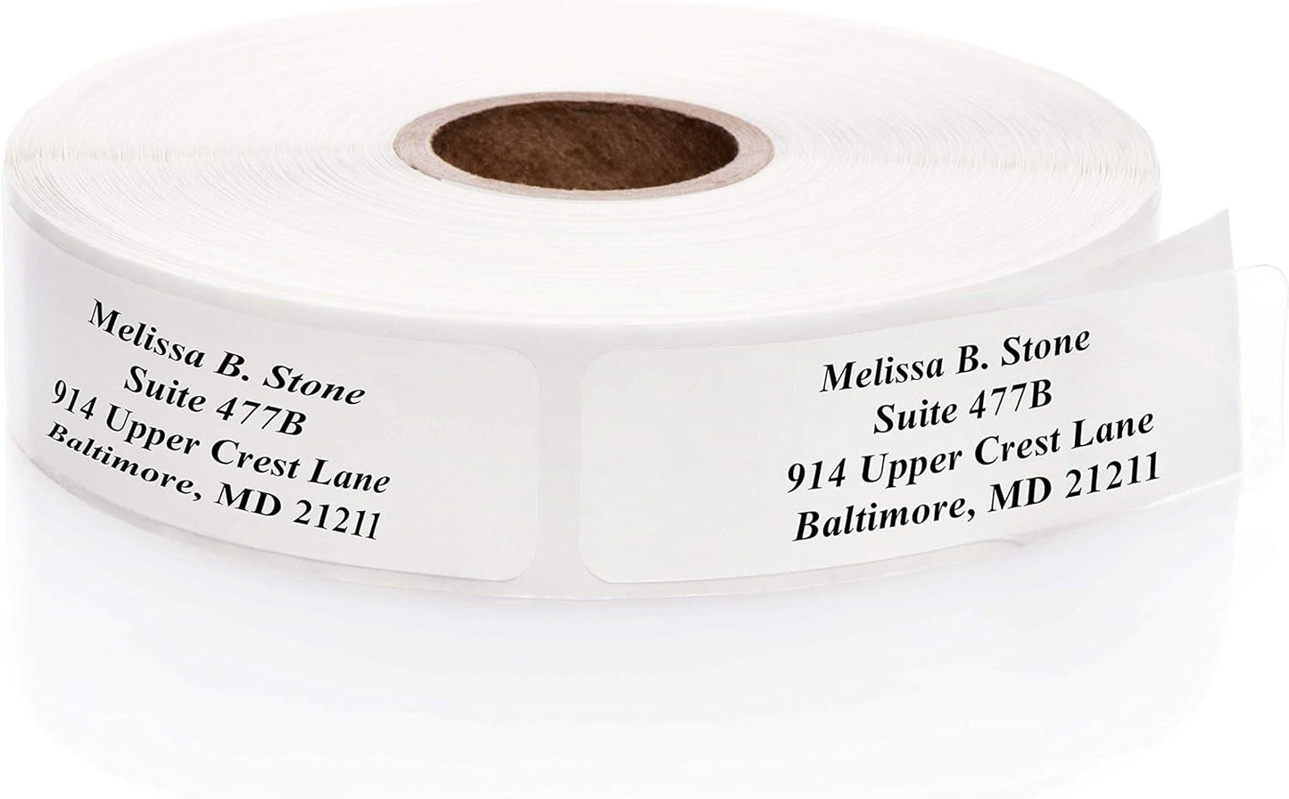 Clear Personalized Return Address Labels Without Dispenser - Roll of 500 Custom See Through Transparent Stickers - Lumora Desk
