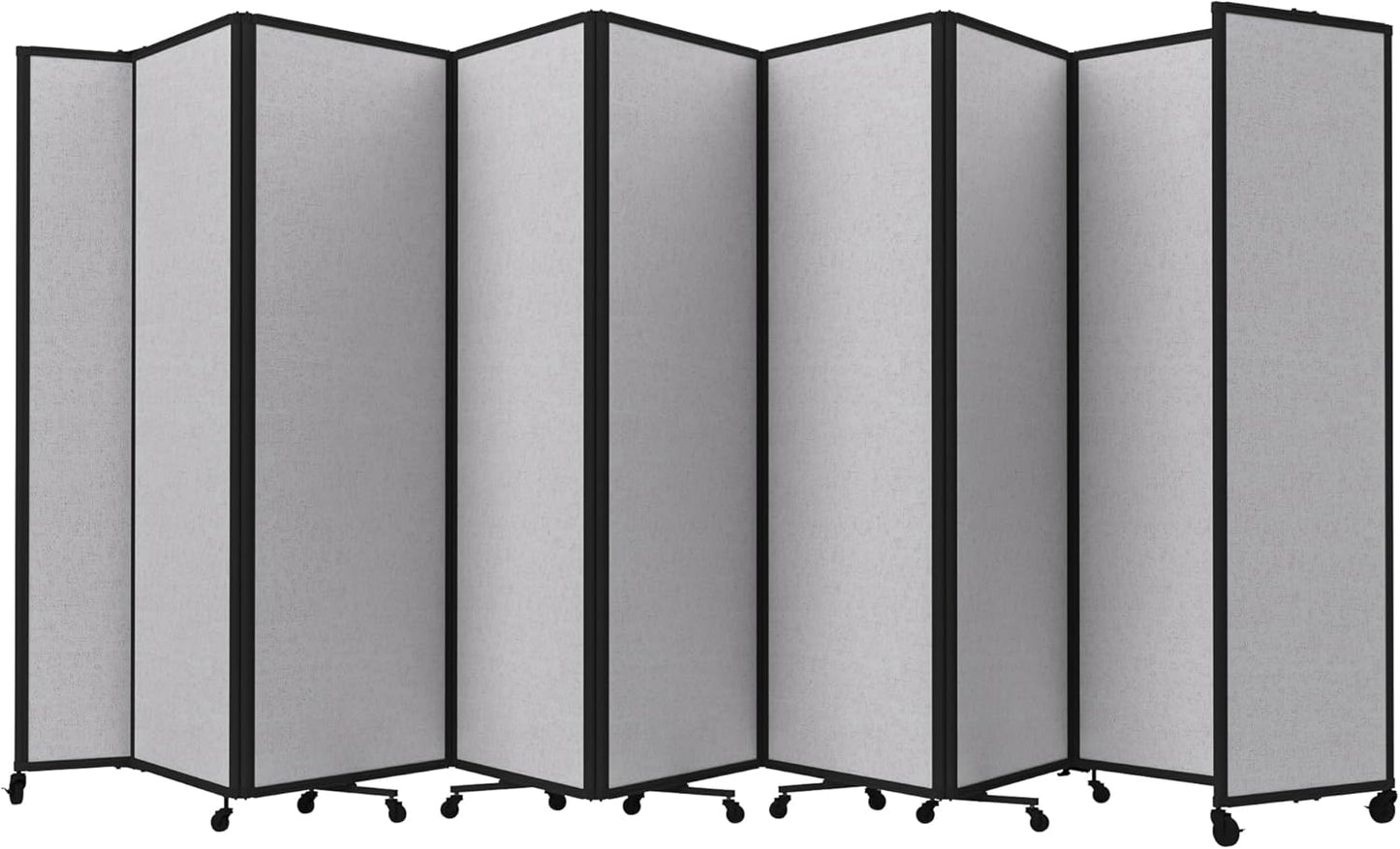 Versare Room Divider 360 Portable Wall Partition | Folding Panels | Large Freestanding Divider | Locking Wheels | Temporary Room Separator