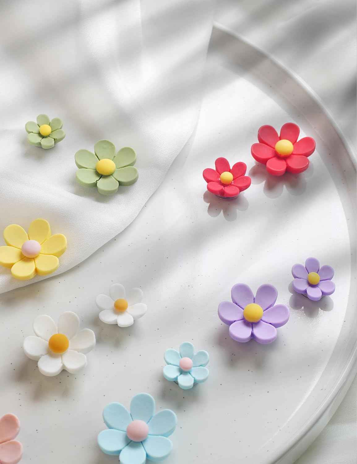 Mymazn Fridge Magnets Cute Refrigerator Magnets Colorful Decorative Magnets Funny 3D Flower Magnet for Office Kitchen Locker 14PCS (7 Small+7 Large)