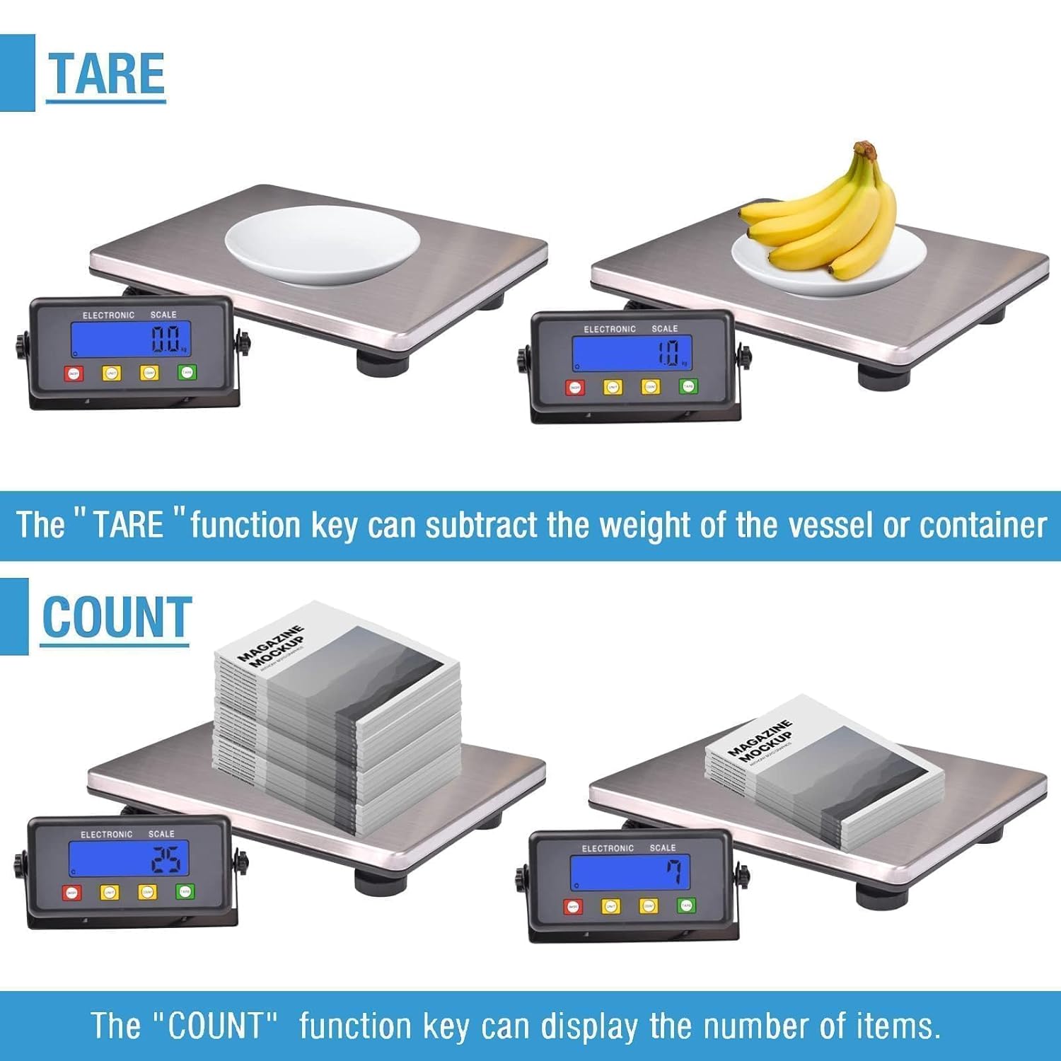 SurmountWay Large Shipping Scale, 440lb/0.35oz Digital Postal Scale with Tare/Count/Auto-Off Function, High Accurate Shipping Scale for Packages,Small Business,Luggage,Warehouse,Home (15.3"x11.8") - Lumora Desk