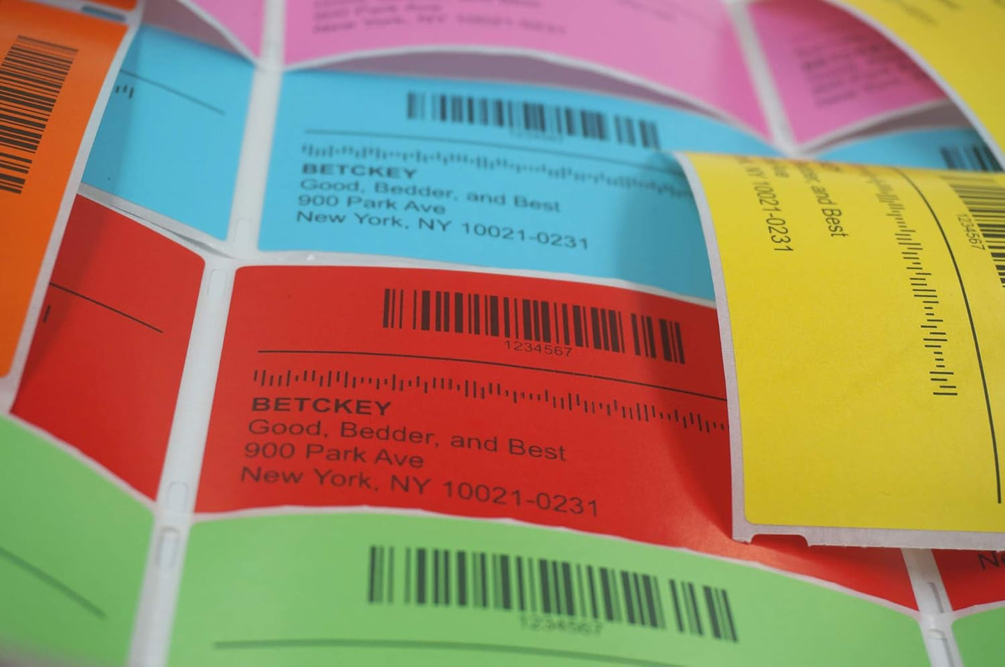 BETCKEY - 2" x 2" Square Labels Compatible with Zebra & Rollo Label Printer,Premium Adhesive & Perforated[Pink, 6 Rolls, 4500 Labels]