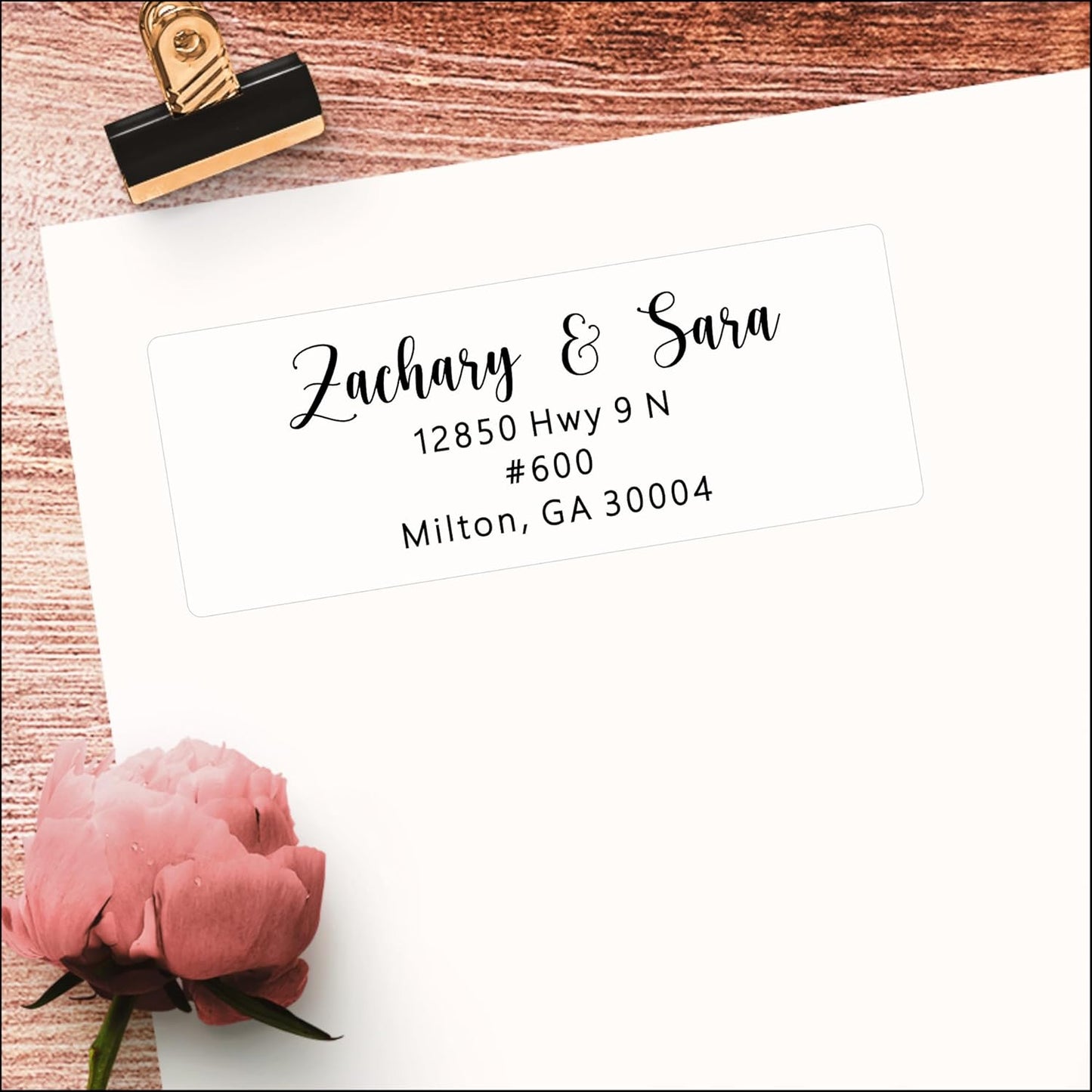 White Address Labels - Personalized Return Address Labels, Mailing and Shipping Stickers for Envelopes, Packages, Business, Home Use (Chic Script) - Lumora Desk