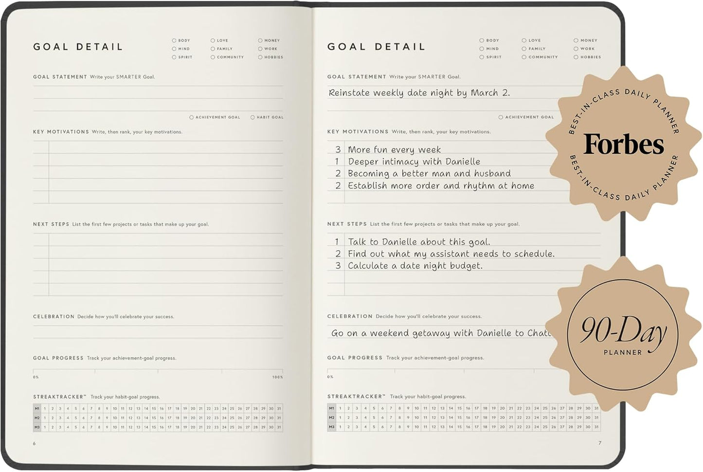 Full Focus French Blue Vegan Leather Planner by Michael Hyatt - The #1 Daily Planner to Set Annual Goals, Increase Focus, Eliminate Overwhelm, and Achieve Your Biggest Goals - Hardcover
