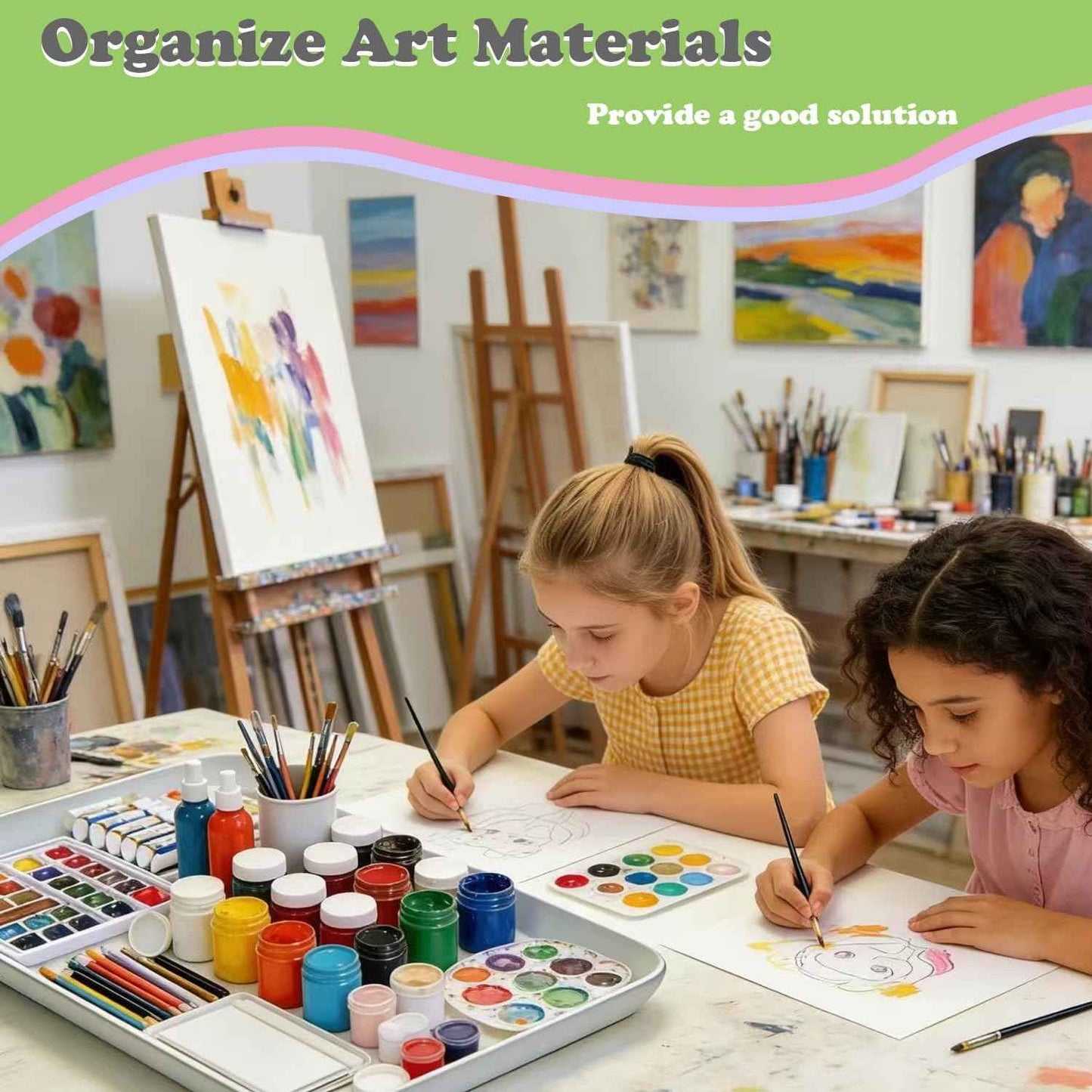 5 Pack Large Plastic Art Trays, White Stackable Activity Craft Tray Sand Serving Organizer for Classroom Kids DIY Projects, Beads, Painting, Jewelry Organizing Supply (16.34'' x 11.26'' x 1.57'')