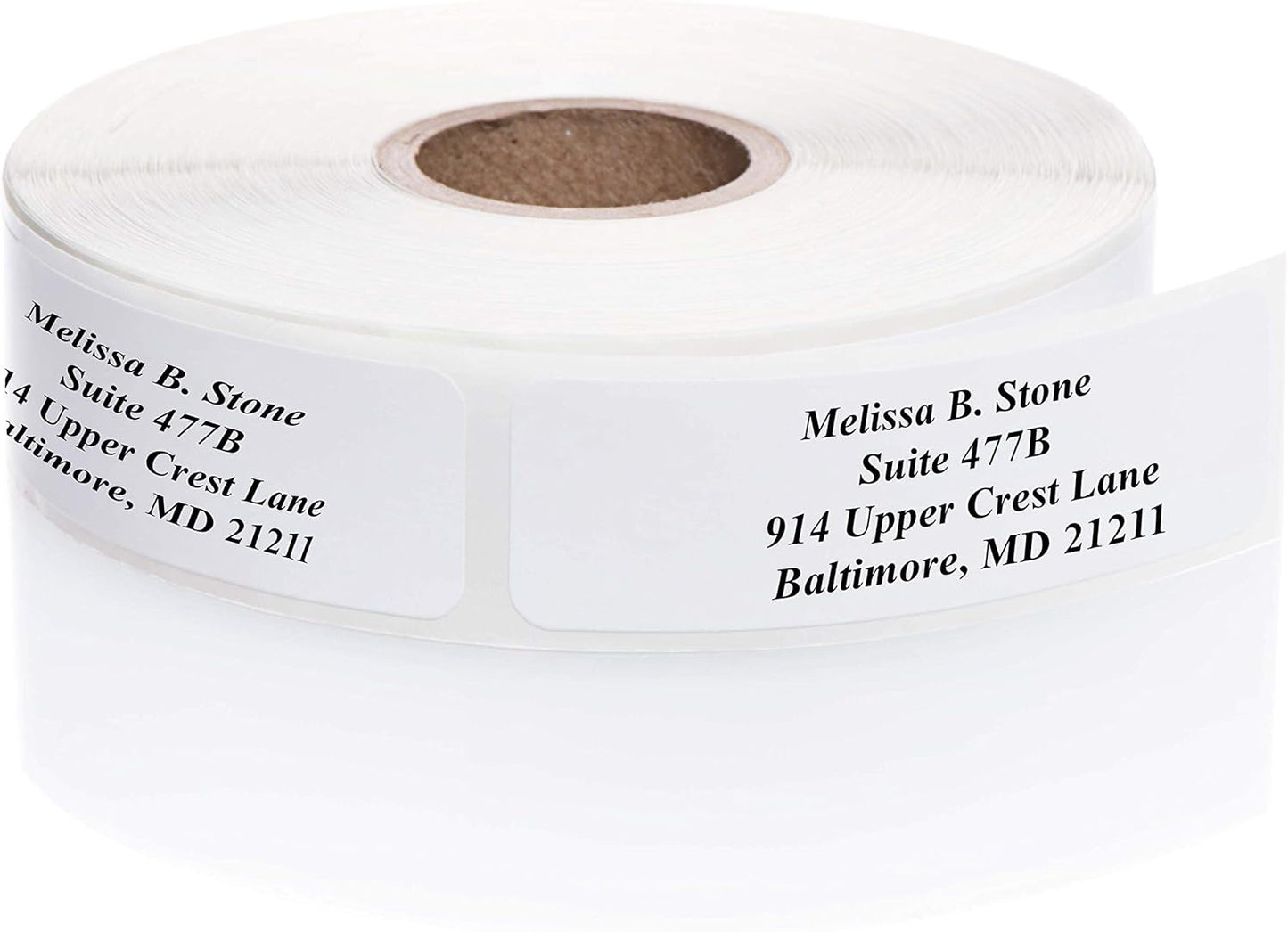 White Personalized Return Address Labels Without Dispenser - Roll of 500 Custom Stickers - Lumora Desk