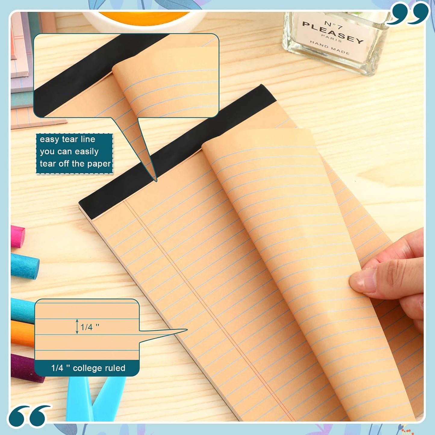 Fuutreo 12 Pcs 5" x 8" Legal Pad Writing Notepads 50 Sheets Small Legal Pad Narrow Ruled Multiple Color Lined Paper for School College Office Supplies Work (Vintage Colors)