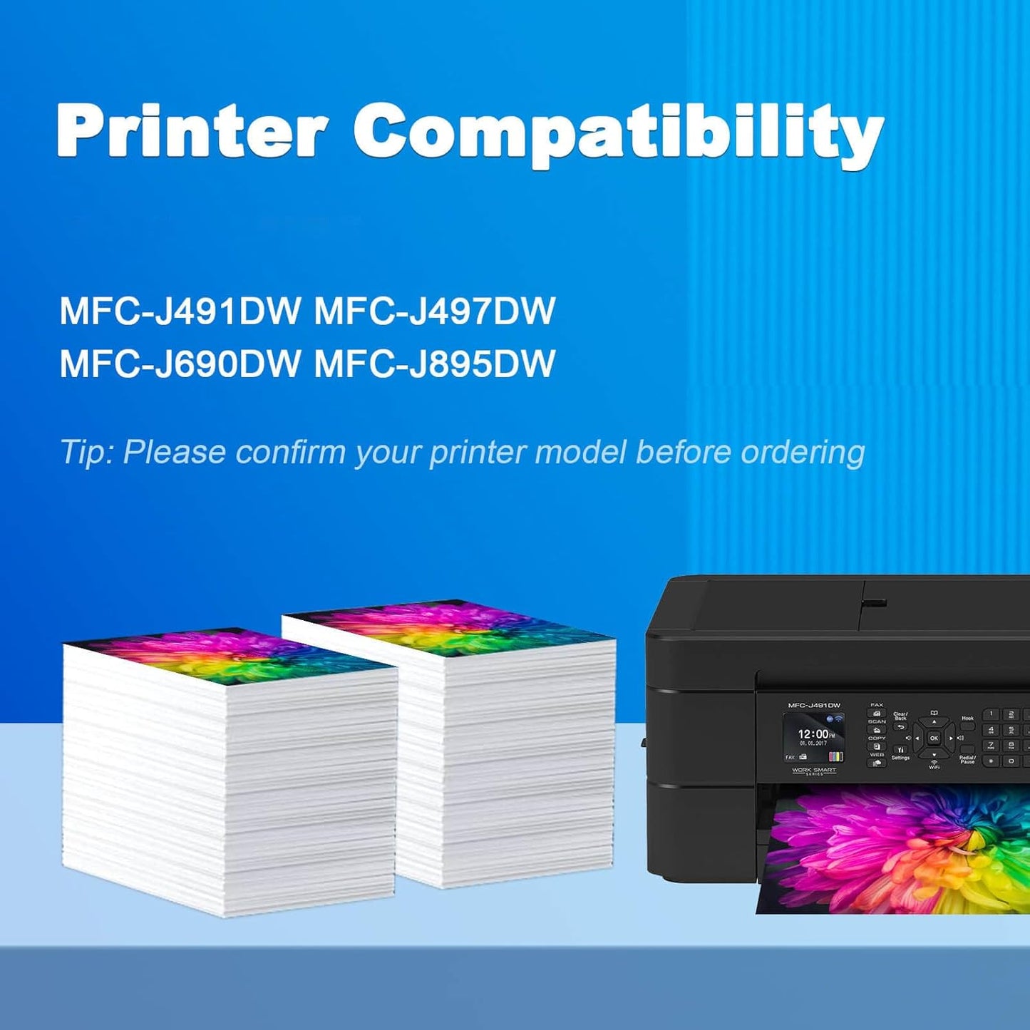 LC3013 Ink Cartridges BK/C/M/Y Compatible for Brother LC3013XL LC3013 XL LC3011 LC-3011 Work for Brother MFC-J491DW MFC-J497DW MFC-J690DW MFC-J895DW (Black Cyan Magenta Yellow, 8-Pack)