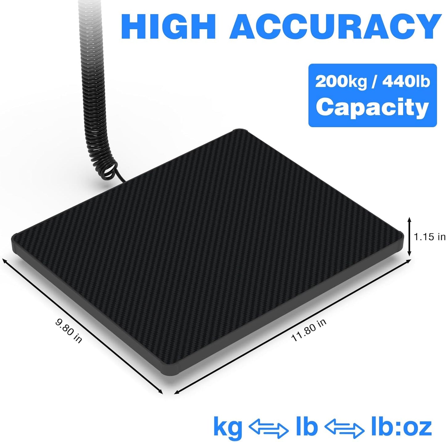 MAXUS Shipping Scale 440LB/10g Accuracy, Postal Scale for Packages with Hold and Tare Funtion, Digital Postage Scale for Luggage Warehouse Market & Home Use - Lumora Desk