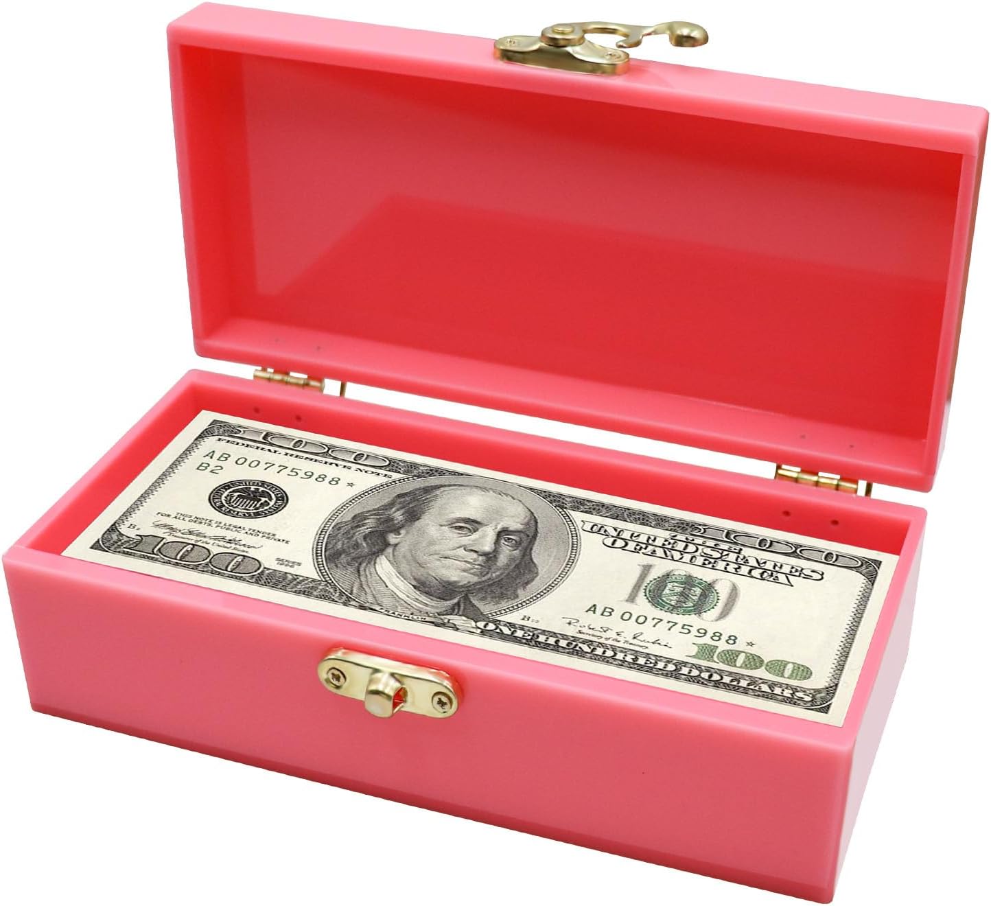 Dnoifne Acrylic Lockable Cash Box, Money Holder, Cash Organizer, Single Row Currency Tray, Money Storage Box