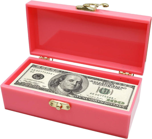 Dnoifne Acrylic Lockable Cash Box, Money Holder, Cash Organizer, Single Row Currency Tray, Money Storage Box