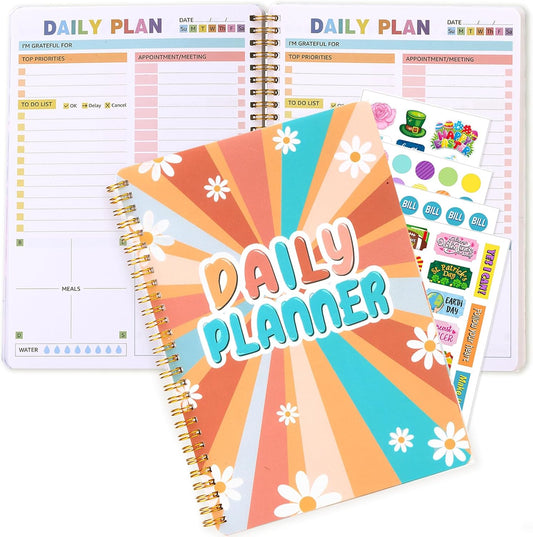 2025 Undated Weekly Planner,To Do List Notebook, Daily Notepad,Weekly Goals Planner, Habit Tracker Journal for Home and Work,8×10inch, Hippies