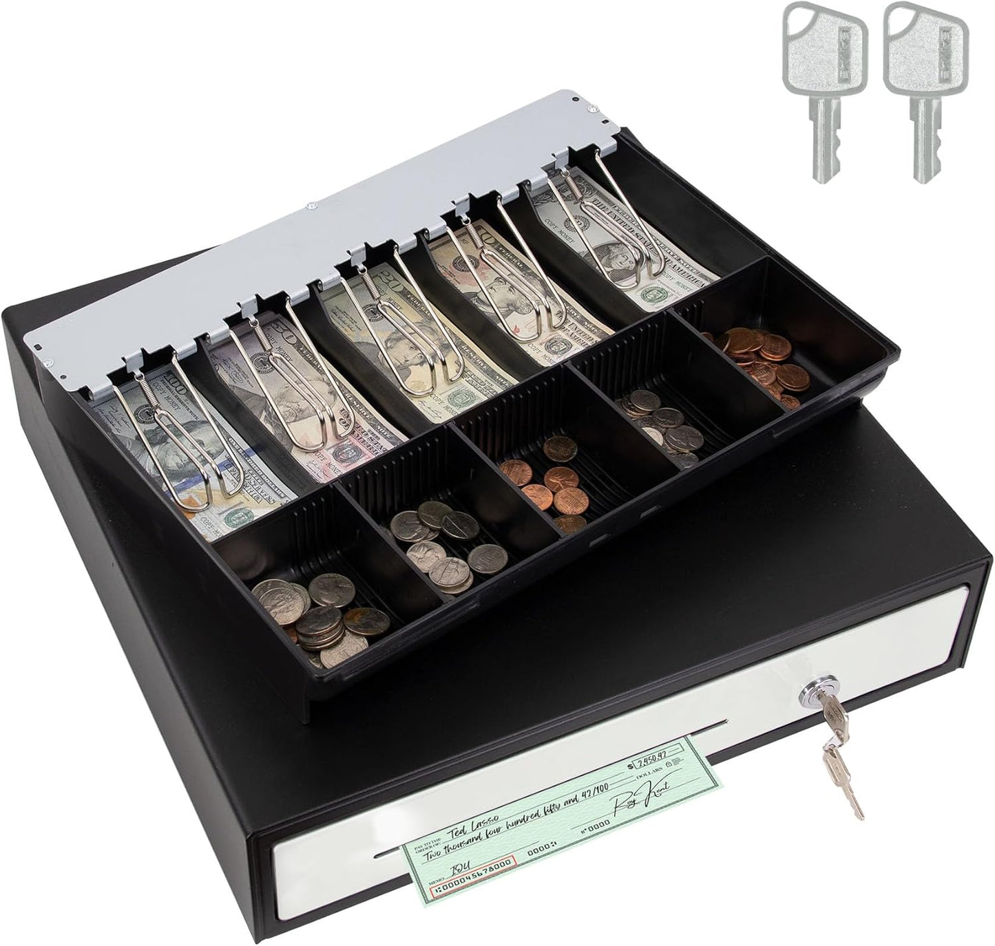 SAM4s 16" "Stainless Steel" Front Heavy Duty Black POS Cash Drawer with 5Bill/5Coin