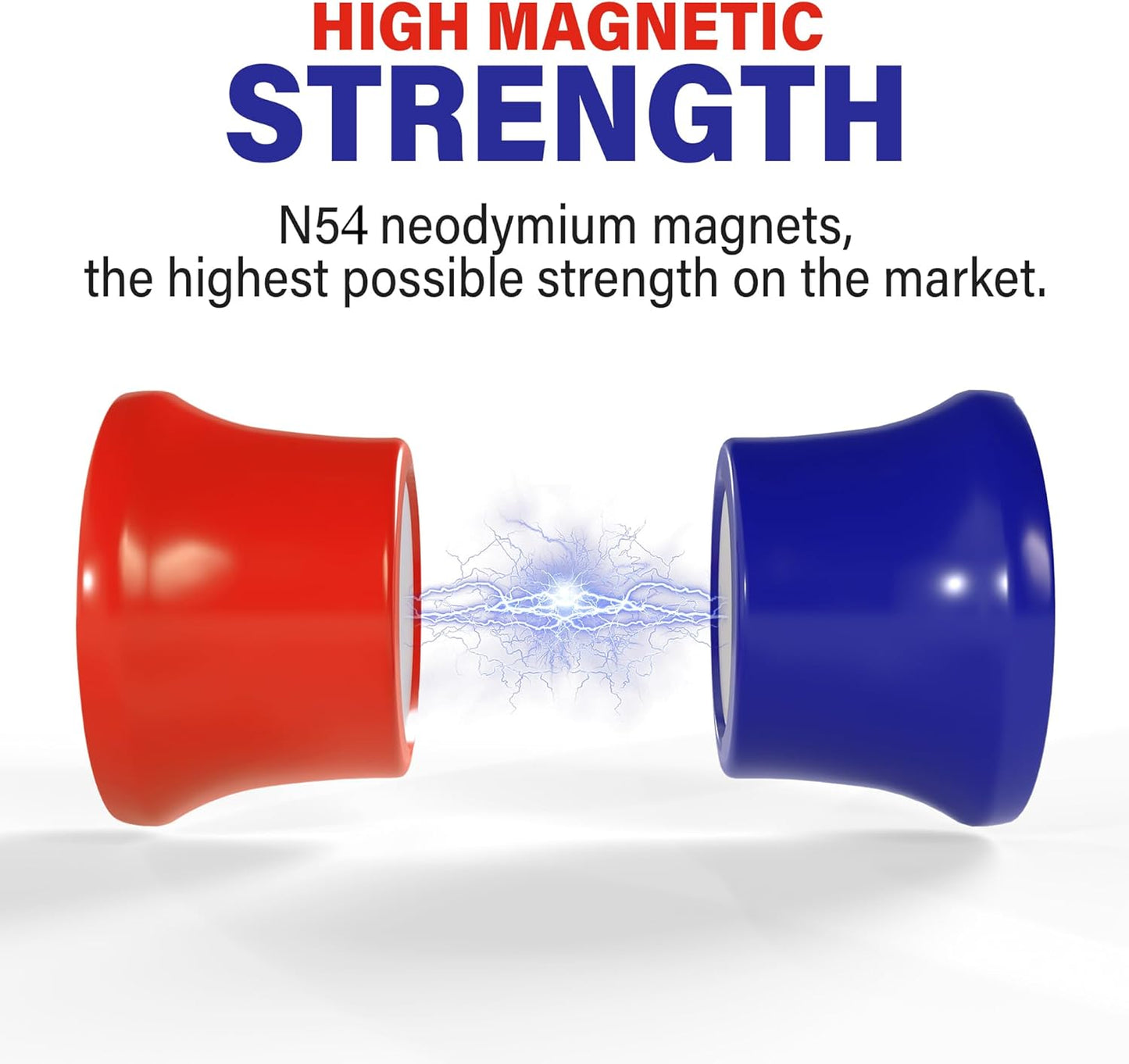 Strong Magnets for Whiteboard, Glassboard and Fridge (Blue, 8 Pack, Small). N54 Neodymium Rare Earth Heavy Duty Magnets for Home and Office Supplies.