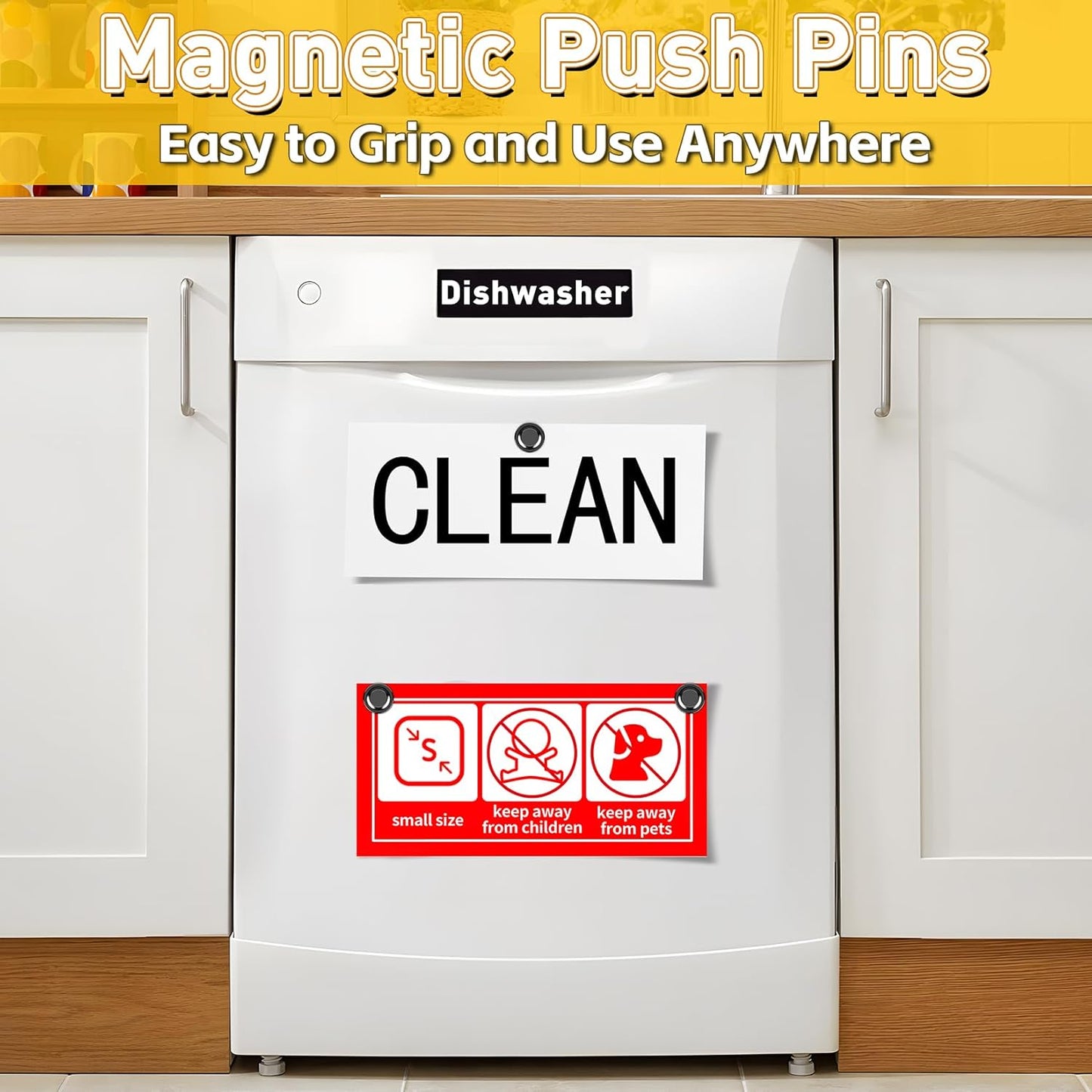 VNDUEEY 60Pcs Black Fridge Magnet Refrigerator Magnets, Magnets for Whiteboard, Small Strong Magnets for Kitchen, Office, School, Metal Decorative, Teacher Supplies