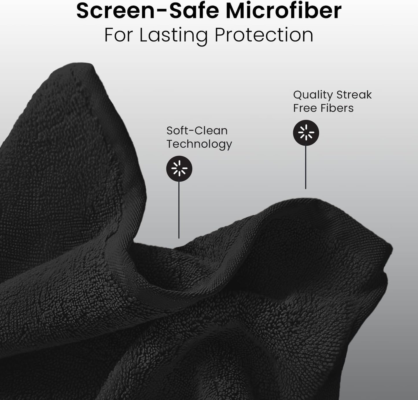 Electronic Wipes Screen Cleaner Streak-Free [2 Pack x40] Computer Screen Wipes, TV Screen Cleaner Wipes, Monitor Wipes for Smart TV, Laptop, iPhone, ipad and more - [Microfiber Cloth + 80 Wipes]