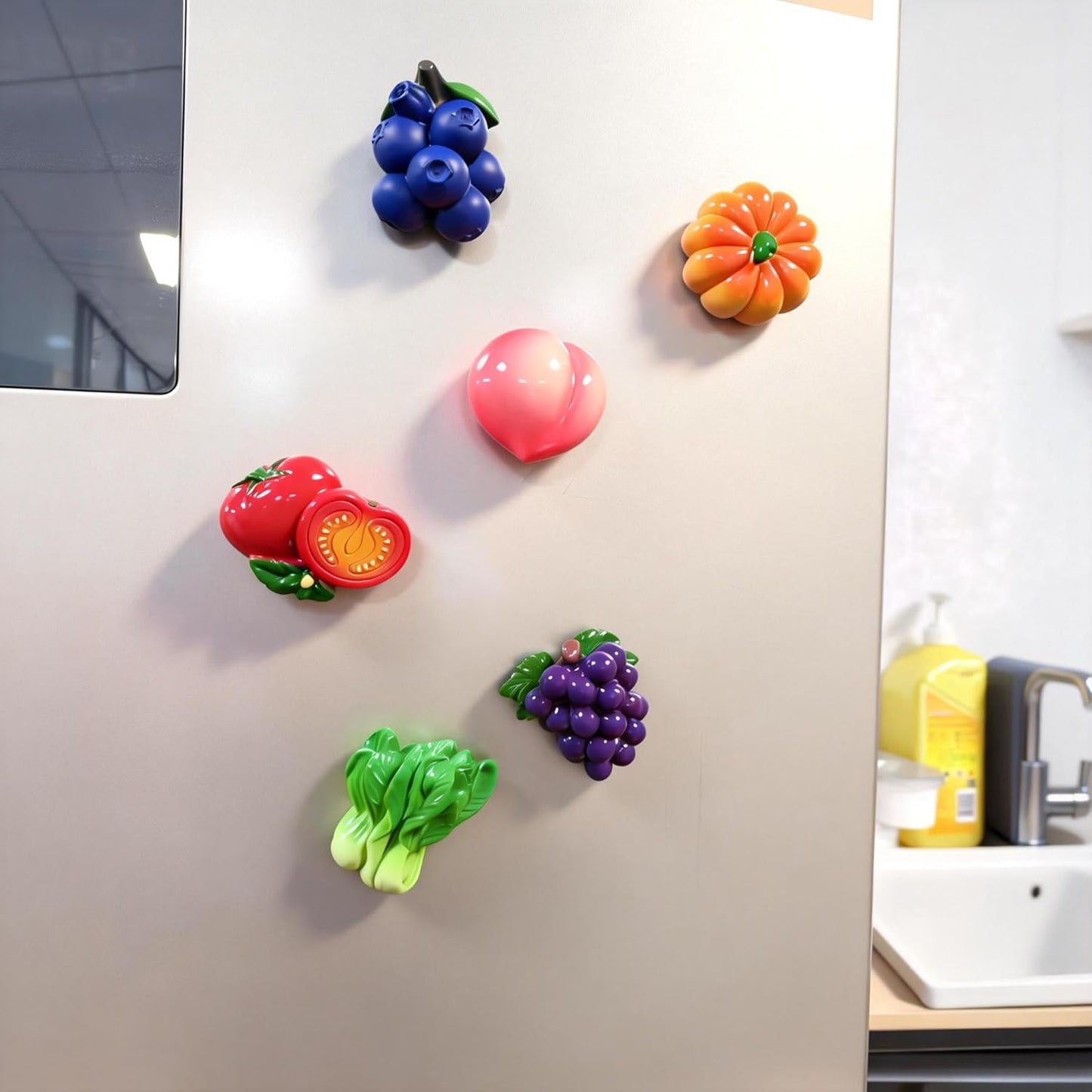 6 Pcs Cute Funny Fridge Magnets - Strong Refrigerator Magnets for Home Kitchen & Office Decor - Adorable Magnetic Decorations for for Whiteboard & Blackboard, Students, Families & Gift Lovers