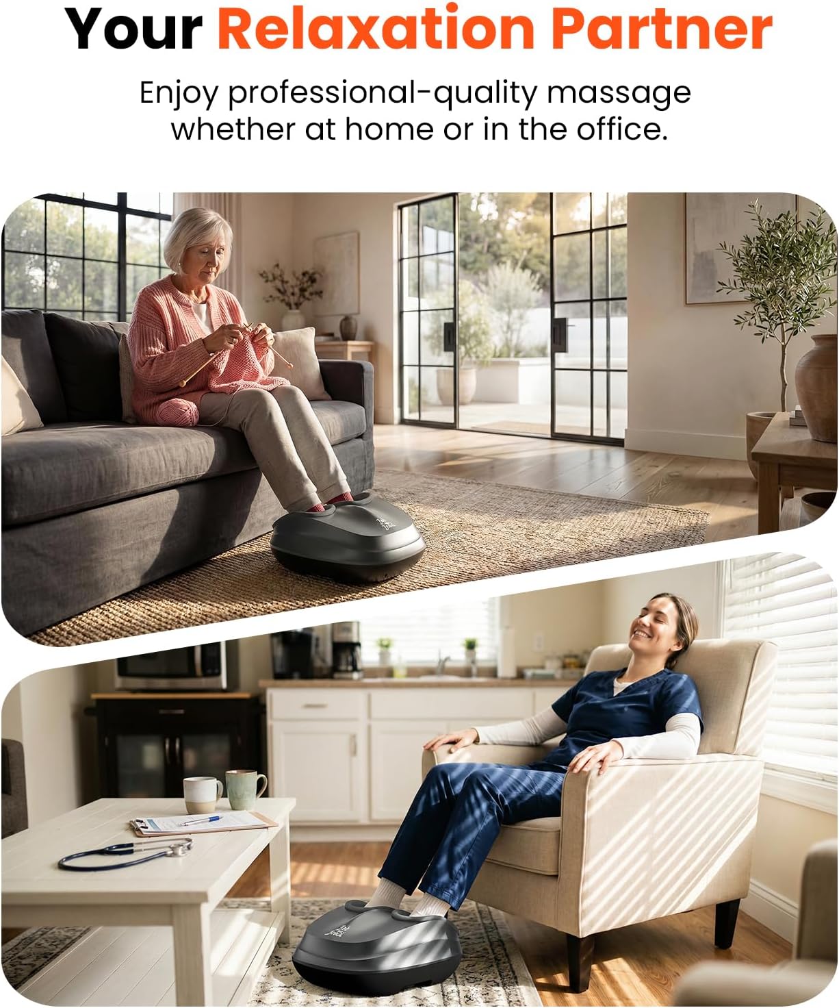 BOB AND BRAD Shiatsu Foot Massager with Heat and Remote, Deep Kneading Electric Feet Massager for Foot Fatigue, Fits US Size 12, Fathers Day Dad Gifts for Men Husband