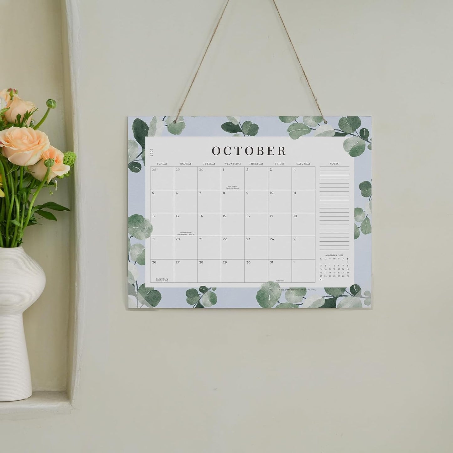 Cabbrix Desk Calendar 2025-2026, 18 Months Calendar Runs Until December 2026, Medium 15" x 12" Monthly Desktop Calendar with Mat for Home Office School