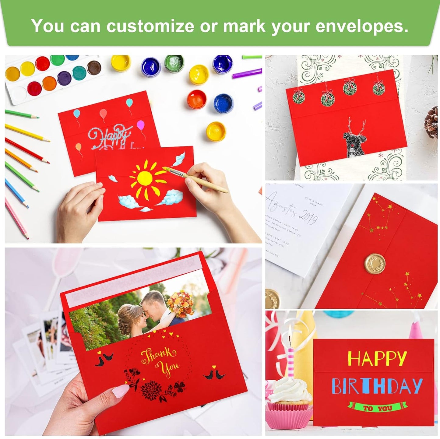 70 Packs A4 Envelope, Red A4 Envelopes, 4x6 Photo Envelopes for Invitations, Envelopes Self Seal for Weddings, Baby Shower, Photos, Postcards, Greeting Cards, Mailing - Lumora Desk
