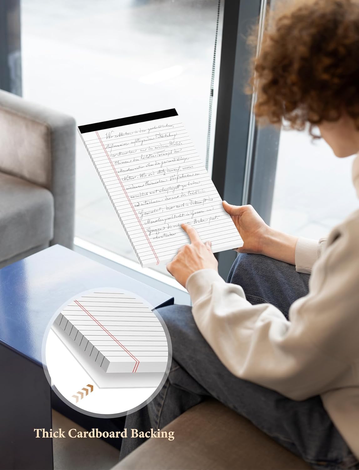 White Legal Pads 8.5 x 14, 6 Pack Wide Ruled Legal Notepads, White Note Pads 8.5 x 14 Writing Pads, Notebook Paper 8.5x14, Lined Tablets Notebook Pads of Paper, 70 GSM White Paper, 30 Sheets/Pad