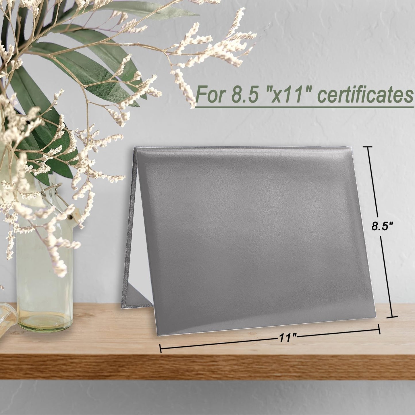 Certificate Holders 8.5"x11" Graduation Diploma Cover Document Leather Folders,Grey-5 Pack