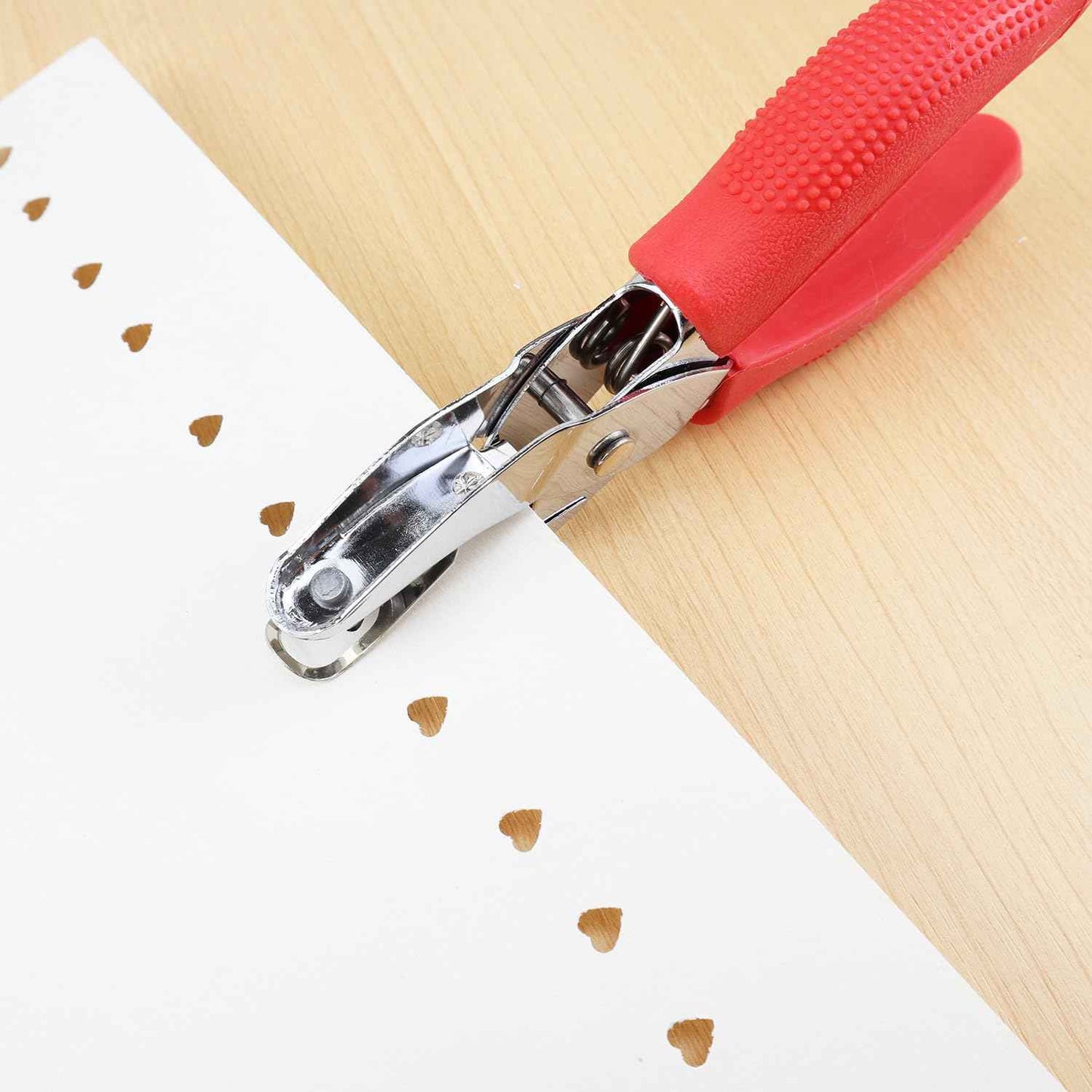 Hole Puncher,1/4 Inch Diameter of Heart Shape Hole,Handheld Single Paper Hole Punch with Red Soft Grip Handle for Binder, Scrapbooking, Cards, Paper Crafts (Heart Hole)