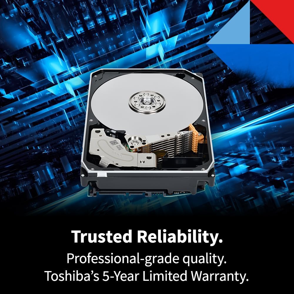 Toshiba X300 PRO 4TB High Workload Performance for Creative Professionals 3.5-Inch Internal Hard Drive – Up to 300 TB/Year Workload Rate CMR SATA 6 GB/s 7200 RPM 512 MB Cache - HDWR740XZSTB