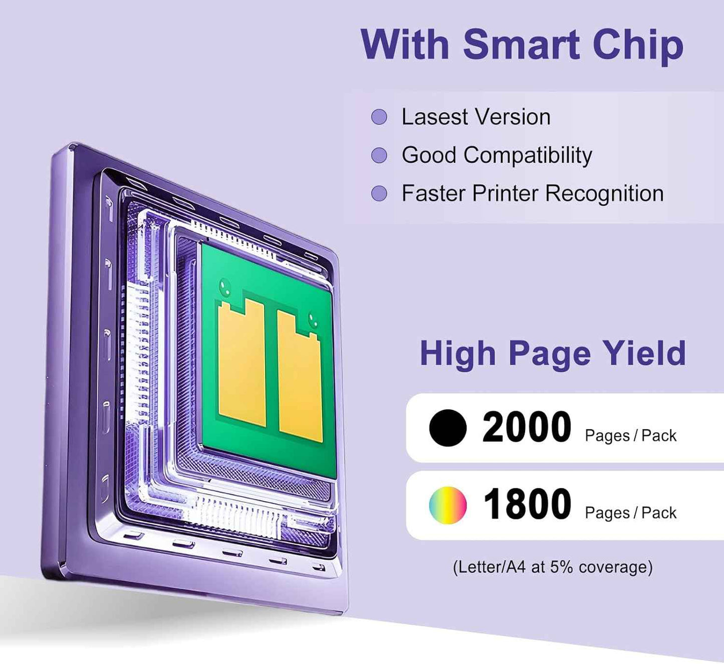 210A Toner Cartridges 4 Pack with Chip Compatible for HP 210A/210X W2100A/W2100X High Yield Replacement for Color LaserJet Pro MFP 4301fdw/4301fdn/4201dw/4201dn Series Printer (4-Pack, BCMY)