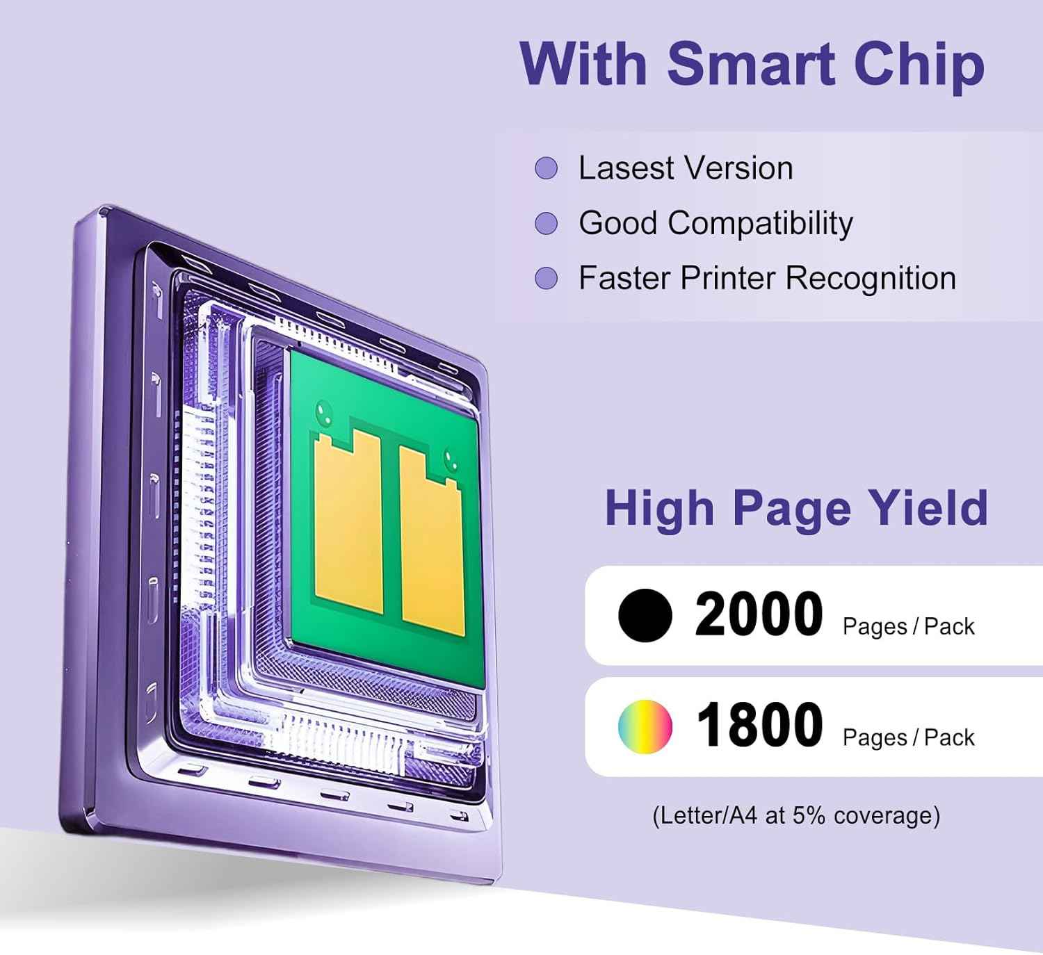 210A Toner Cartridges 4 Pack with Chip Compatible for HP 210A/210X W2100A/W2100X High Yield Replacement for Color LaserJet Pro MFP 4301fdw/4301fdn/4201dw/4201dn Series Printer (4-Pack, BCMY)