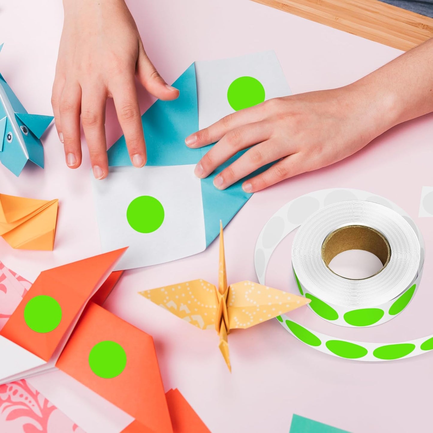 1 Inch Round Color Coding Labels, 1000 Dots Per Roll Light Green Color Coded Dot Stickers, Round Color Dot Labels for Organizing, Filing, and Storage