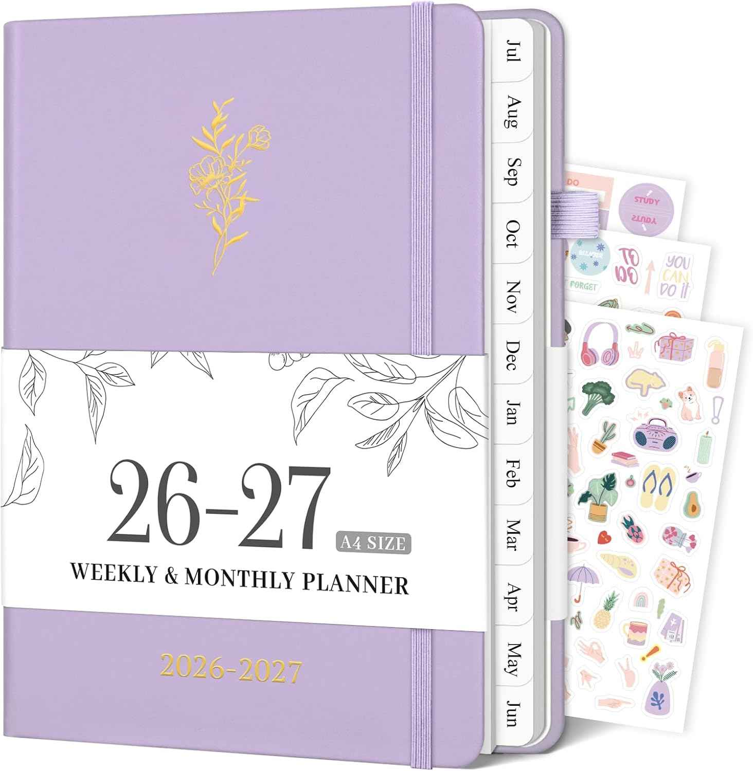 Planner 2026-2027, 8.5" x 11" Weekly and Monthly Planner with Tabs from Jul 2026 - Jun 2027 Academic Year, A4 Large Hardcover Agenda Calendar with Date for School & Office Schedule, Purple
