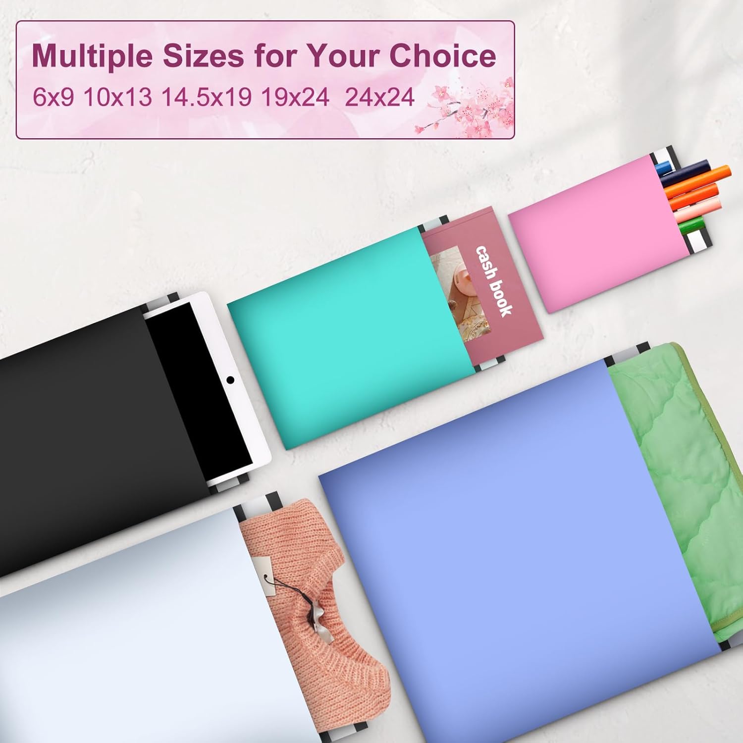 120PC Poly Mailers 6x9 Inch Pink Mailing Envelopes Bags Shipping Bags with Self Adhesive Waterproof and Tear-Proof Postal Bags - Lumora Desk