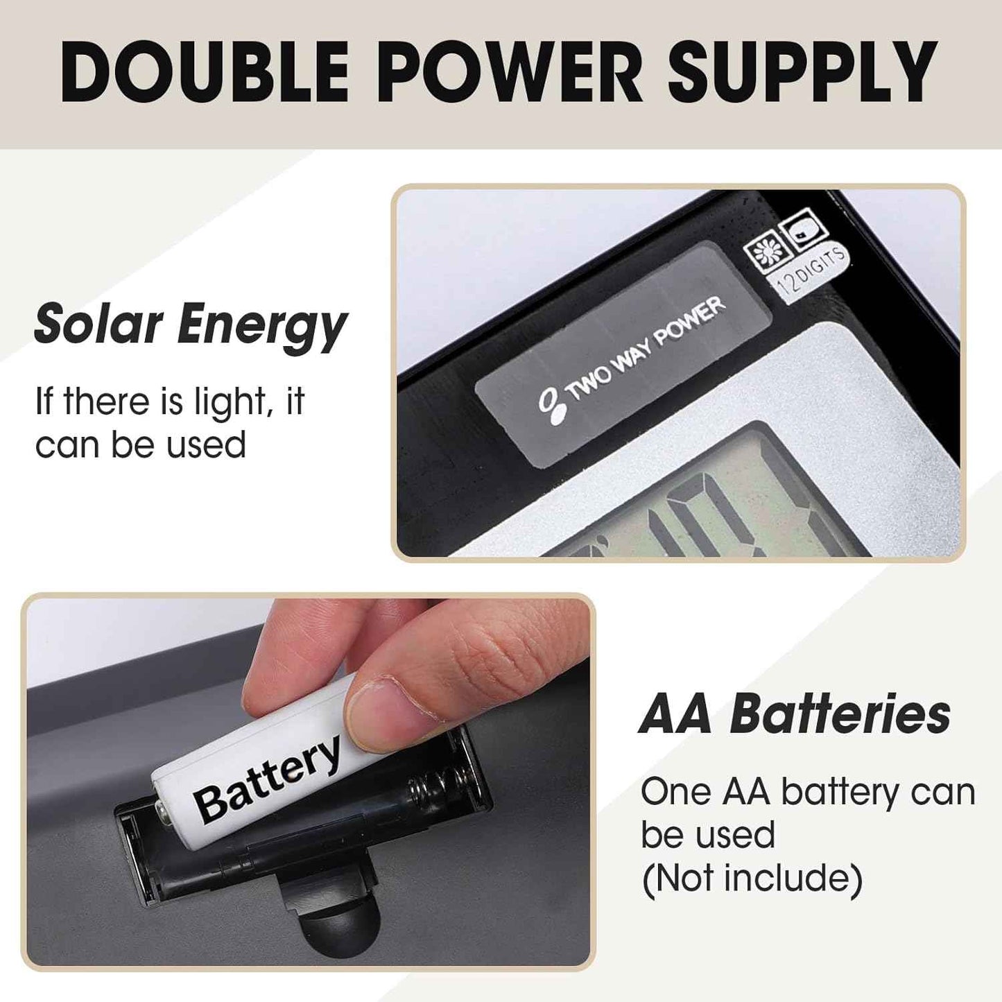 2 Pack Calculator, Calculators Desktop 12 Digit Extra Large LCD Display with Sensitive Butto, Solar and Battery Dual Power, Desk Calculator for Office, School, Home