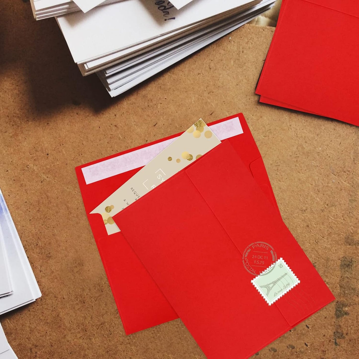 70 Packs A4 Envelope, Red A4 Envelopes, 4x6 Photo Envelopes for Invitations, Envelopes Self Seal for Weddings, Baby Shower, Photos, Postcards, Greeting Cards, Mailing - Lumora Desk