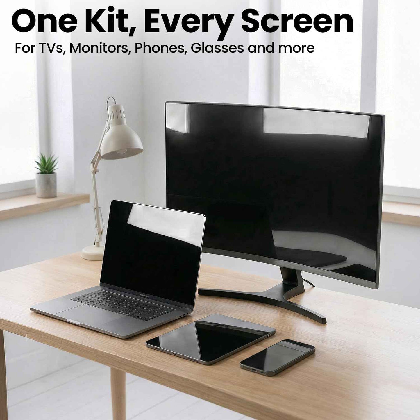 Screen Cleaner Spray and Wipe - TV screen cleaner spray and 2 Microfiber cloths, Computer Screen Cleaner, TV screen cleaner for Smart TV & Monitor, Laptop, MacBook, iPad and Electronic Devices - (2oz)