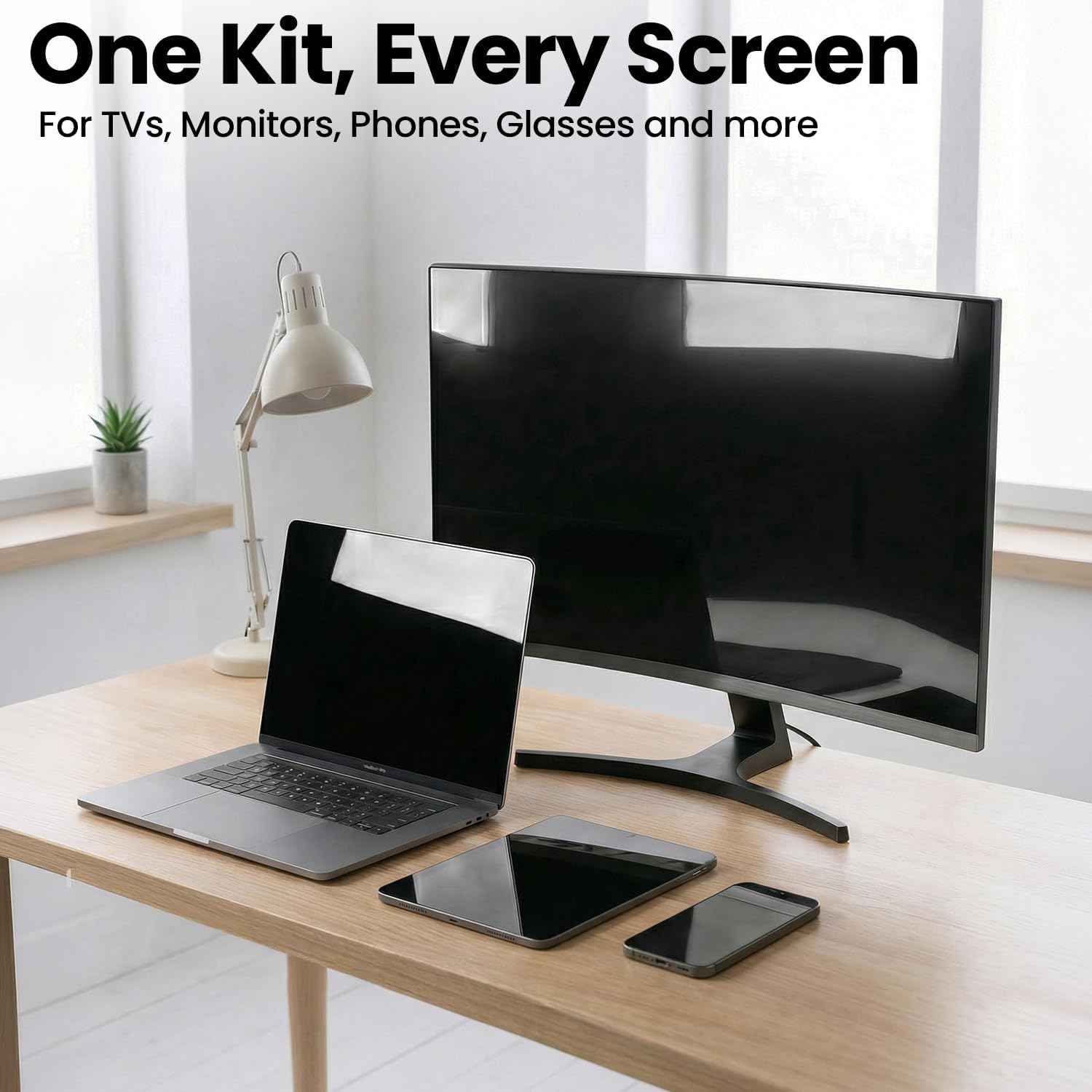 Screen Cleaner Spray and Wipe - TV screen cleaner spray and 2 Microfiber cloths, Computer Screen Cleaner, TV screen cleaner for Smart TV & Monitor, Laptop, MacBook, iPad and Electronic Devices - (2oz)
