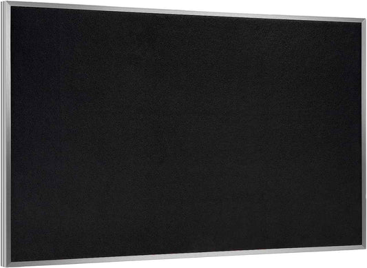 Ghent Bulletin Board, Recycled Rubber, Aluminum Frame, 48.5" x 72.5", Solid Black Rubber (ATR46-BK) Made in USA